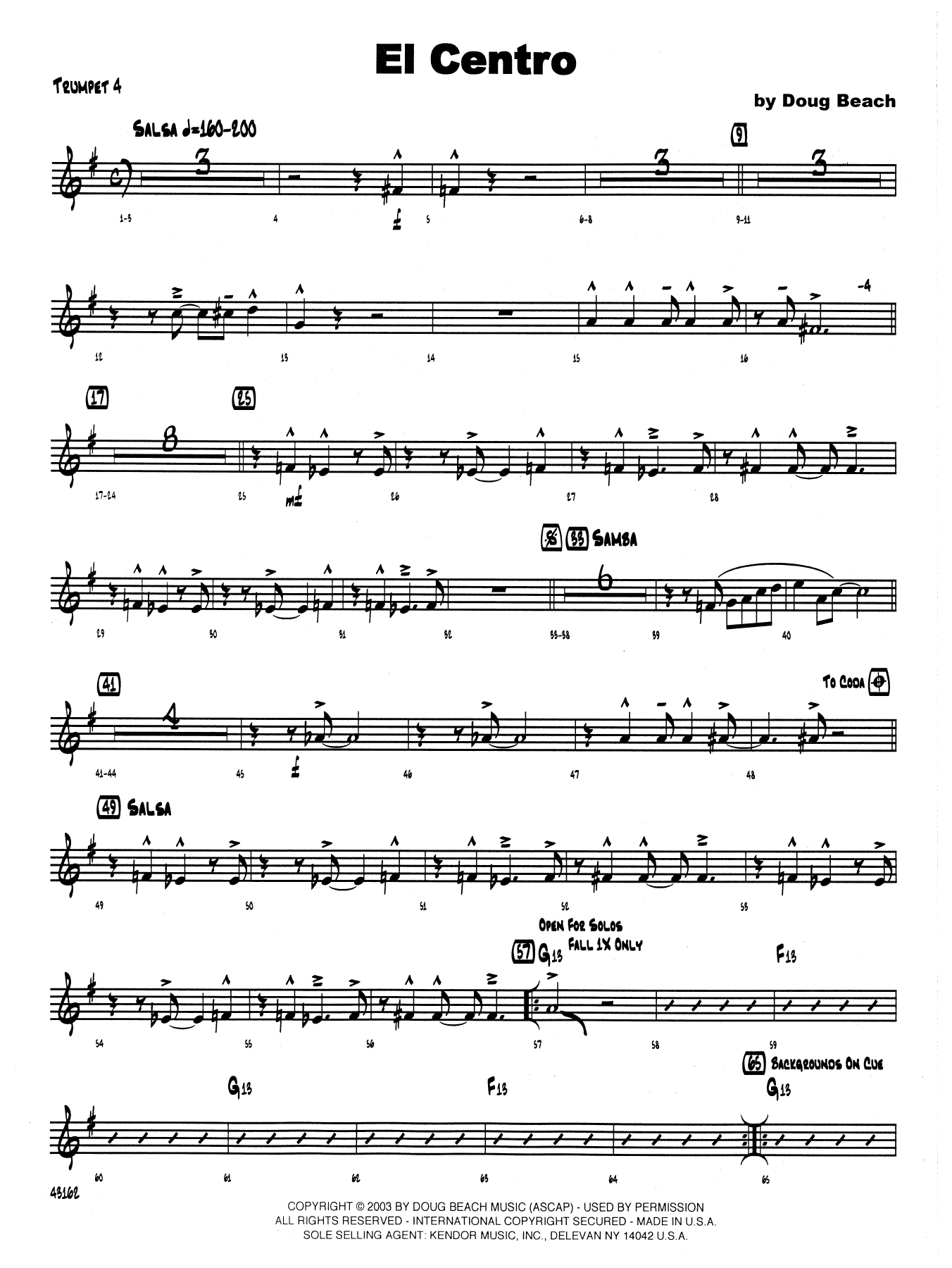 El Centro - 4th Bb Trumpet (Jazz Ensemble) von Neil Slater