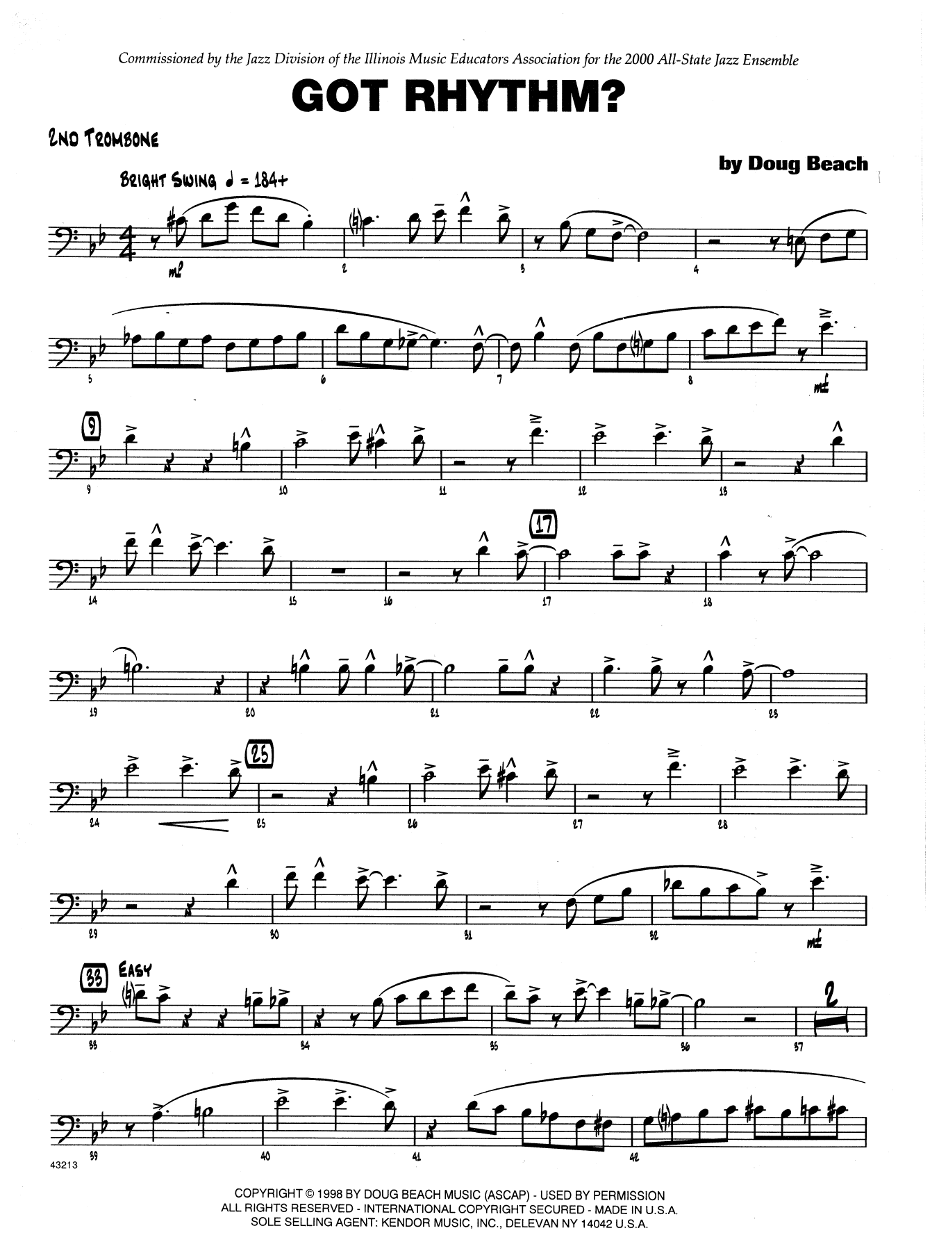 Got Rhythm? - 2nd Trombone (Jazz Ensemble) von Doug Beach