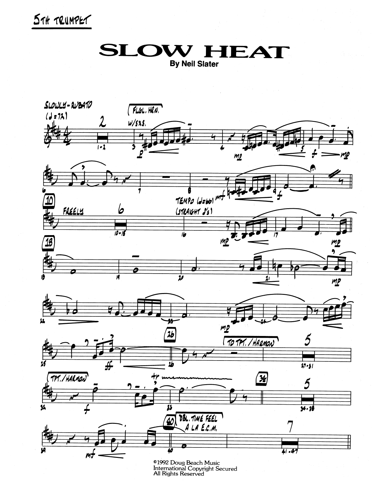 Slow Heat - 5th Bb Trumpet (Jazz Ensemble) von Neil Slater