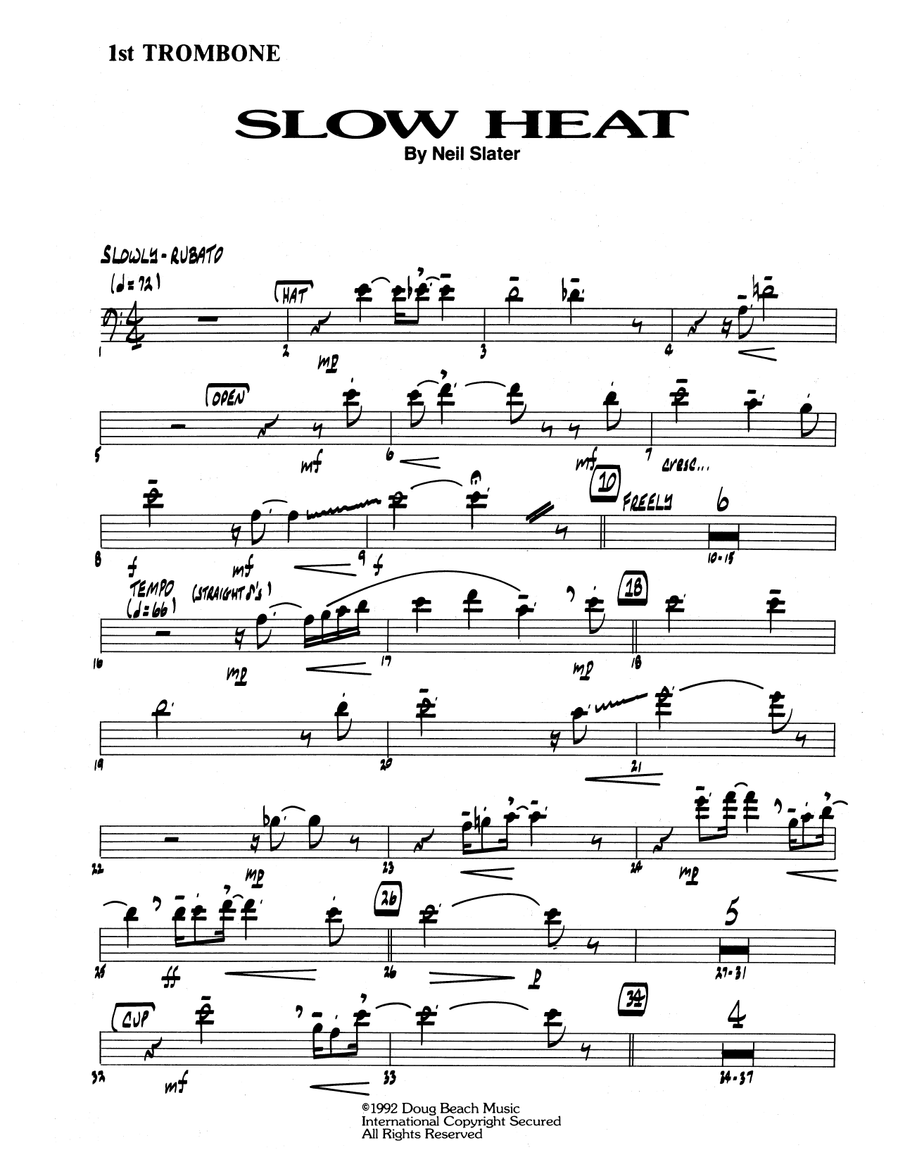 Slow Heat - 1st Trombone (Jazz Ensemble) von Neil Slater