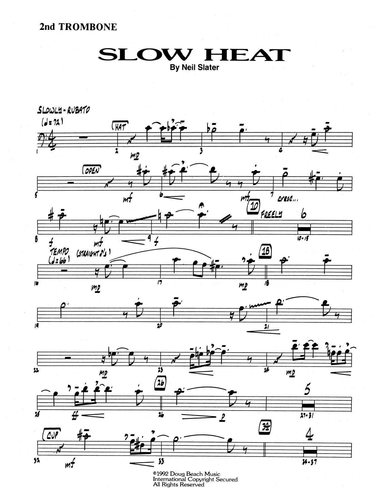 Slow Heat - 2nd Trombone (Jazz Ensemble) von Neil Slater