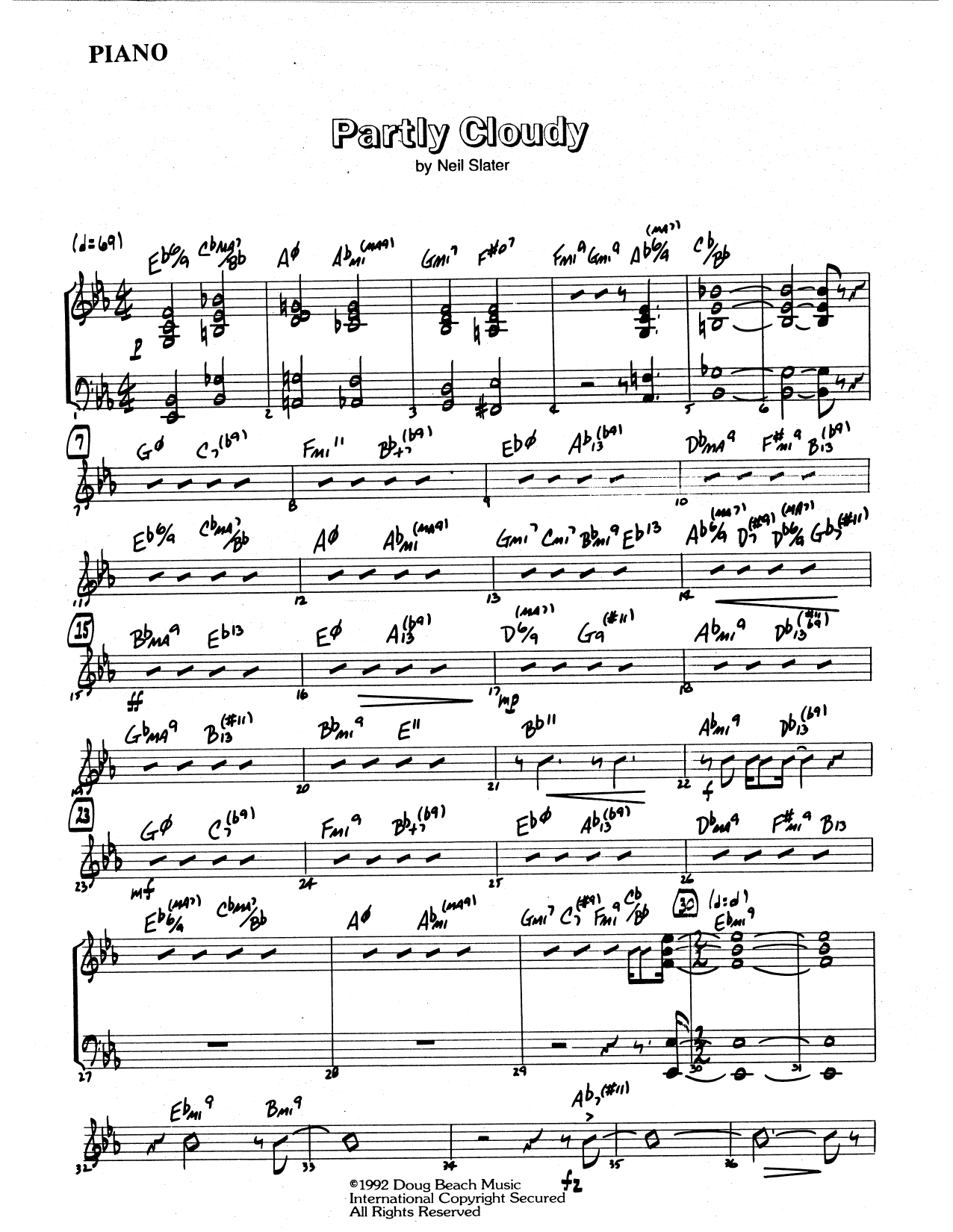 Partly Cloudy - Piano (Jazz Ensemble) von Neil Slater