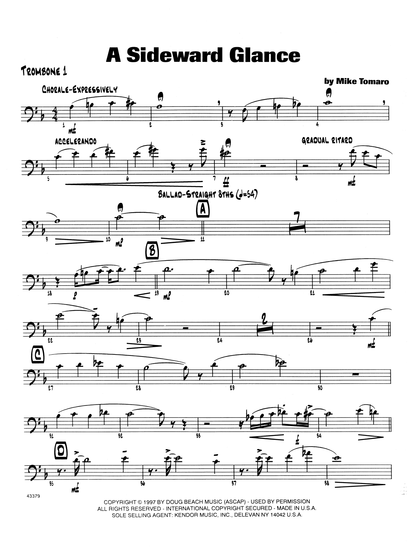 A Sideward Glance - 1st Trombone (Jazz Ensemble) von Mike Tomaro