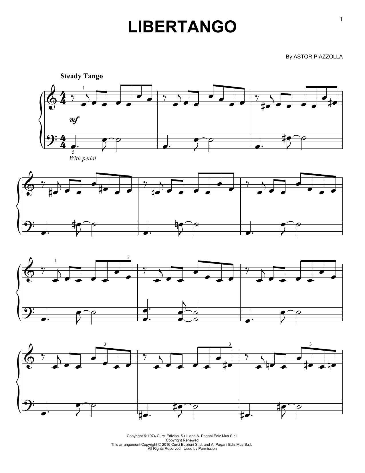 Libertango (Very Easy Piano) von Astor Piazzolla