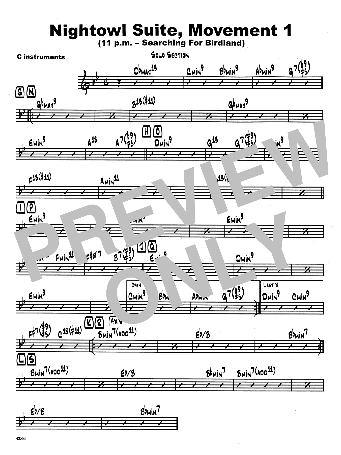 Nightowl Suite, Mvt. 1 - Solo Sheet - Alto Sax (Jazz Ensemble) von Mike Tomaro