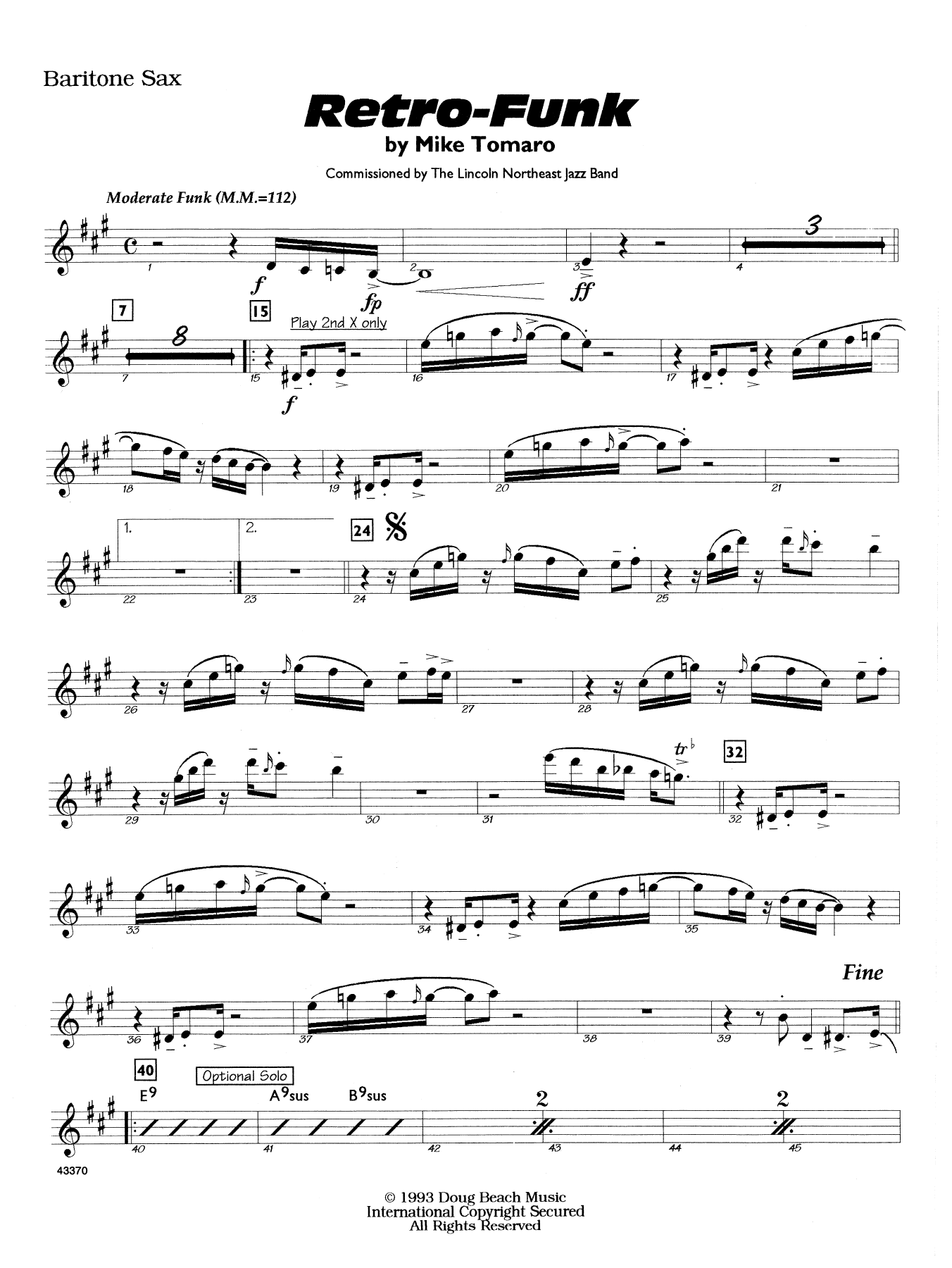 Retro-Funk - Eb Baritone Saxophone (Jazz Ensemble) von Mike Tomaro