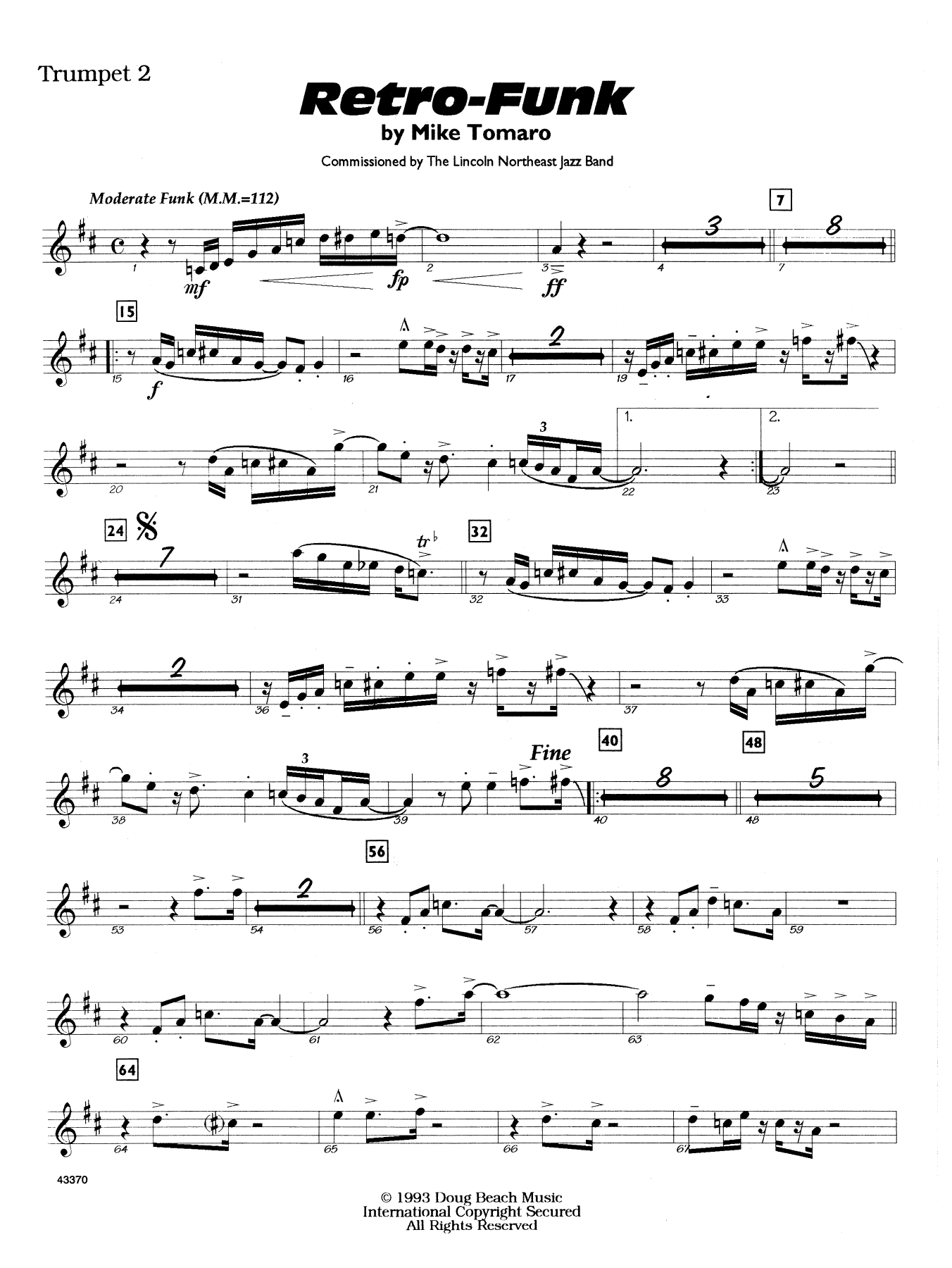 Retro-Funk - 2nd Bb Trumpet (Jazz Ensemble) von Mike Tomaro