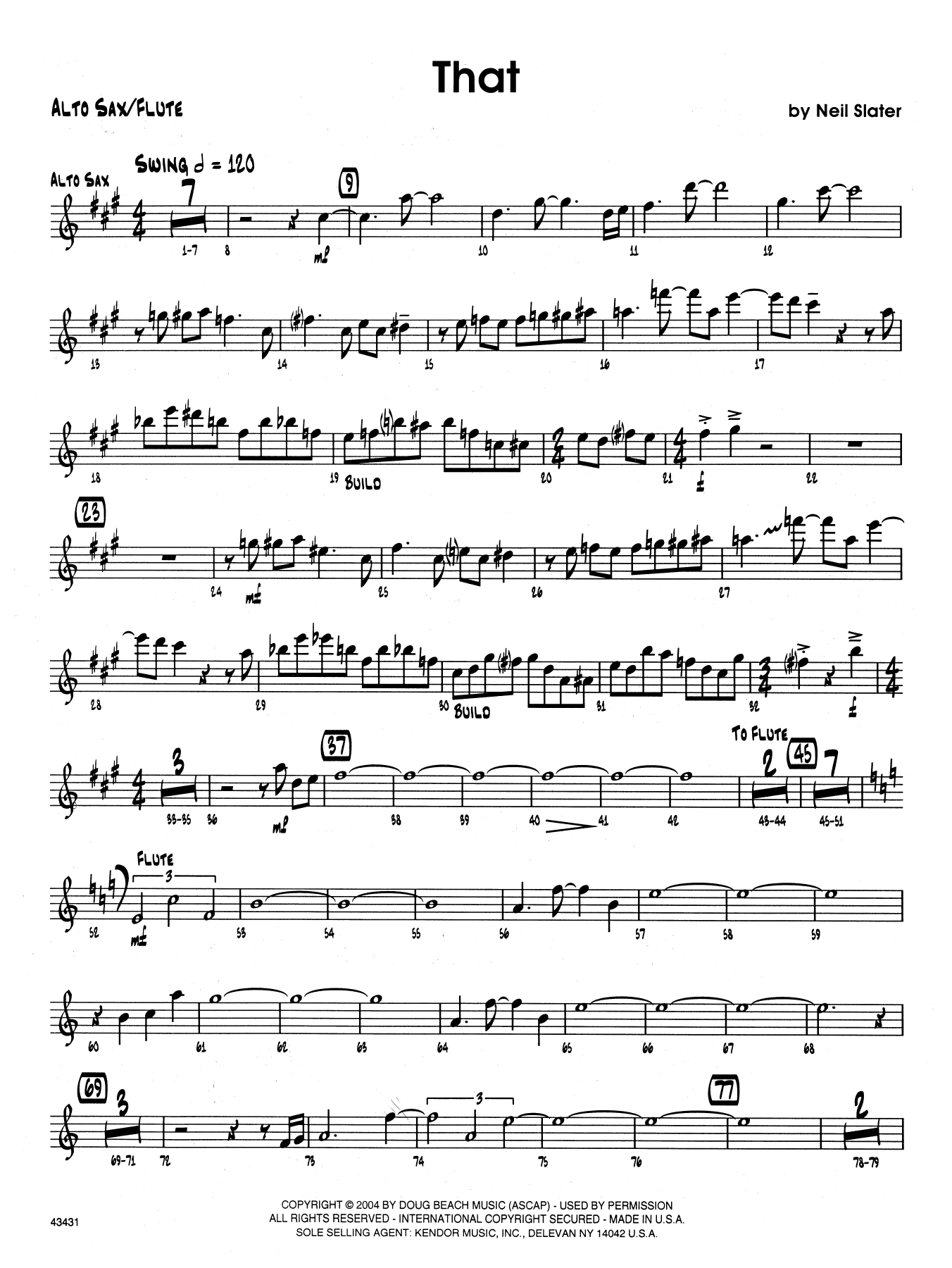 That - Eb Alto Saxophone (Jazz Ensemble) von Neil Slater