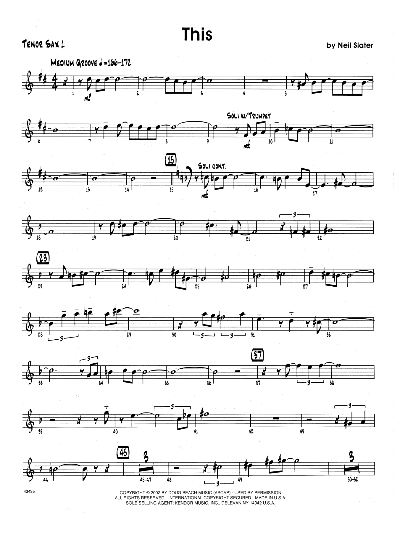 This - 1st Tenor Saxophone (Jazz Ensemble) von Neil Slater