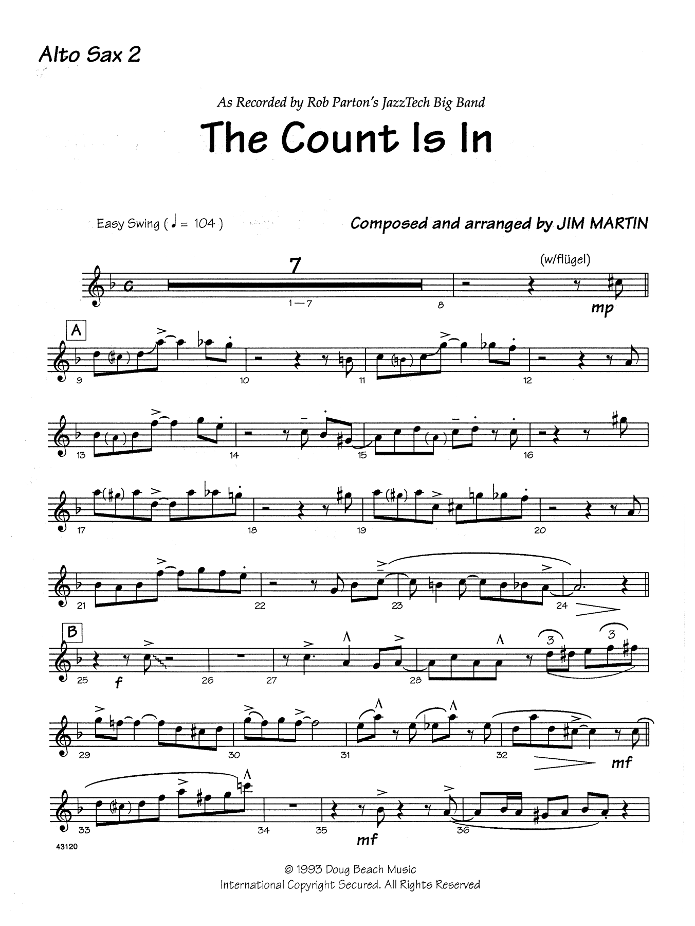 The Count Is In - Opt. Bass Clarinet (Jazz Ensemble) von Martin