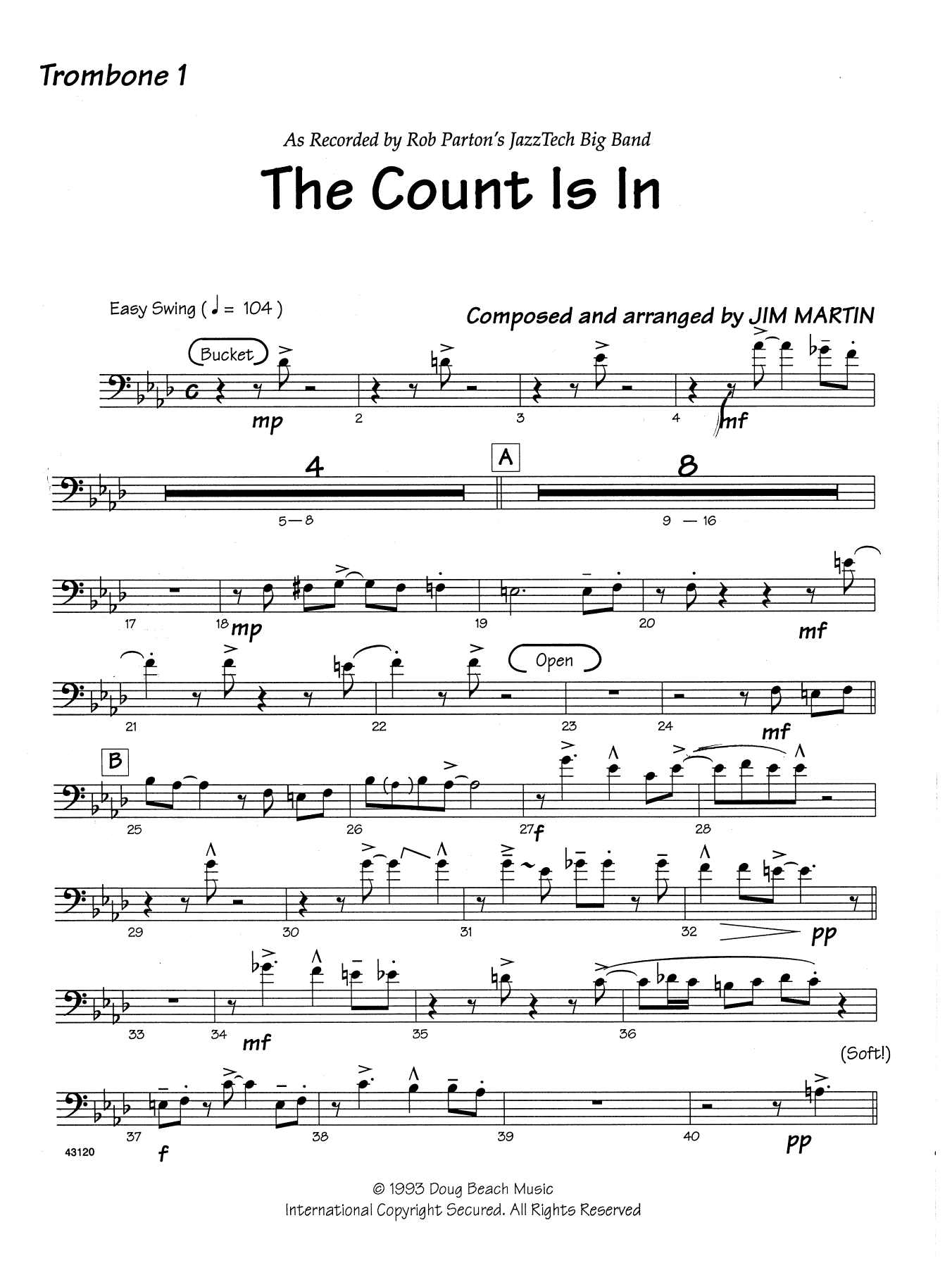 The Count Is In - 1st Trombone (Jazz Ensemble) von Martin