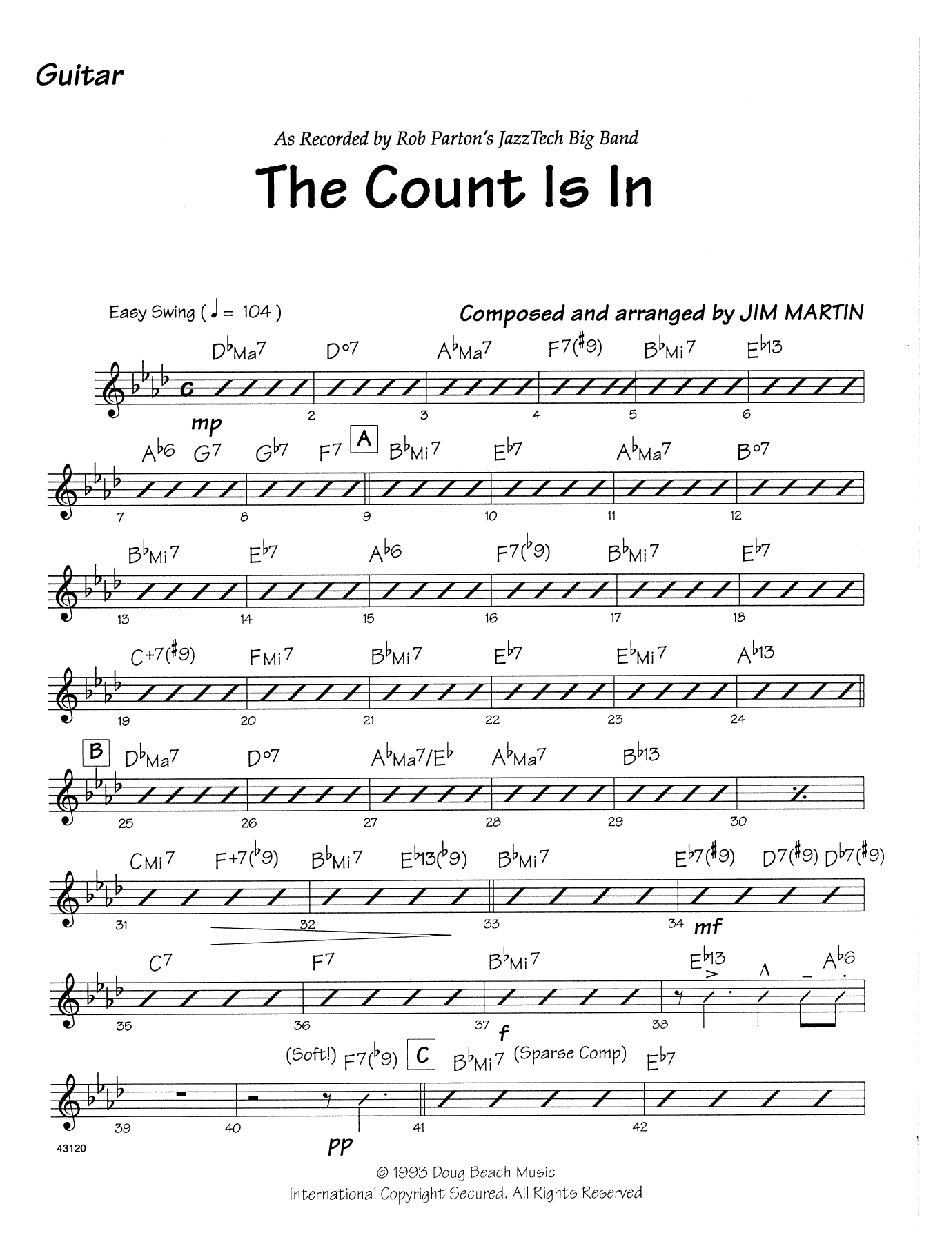 The Count Is In - Guitar (Jazz Ensemble) von Martin