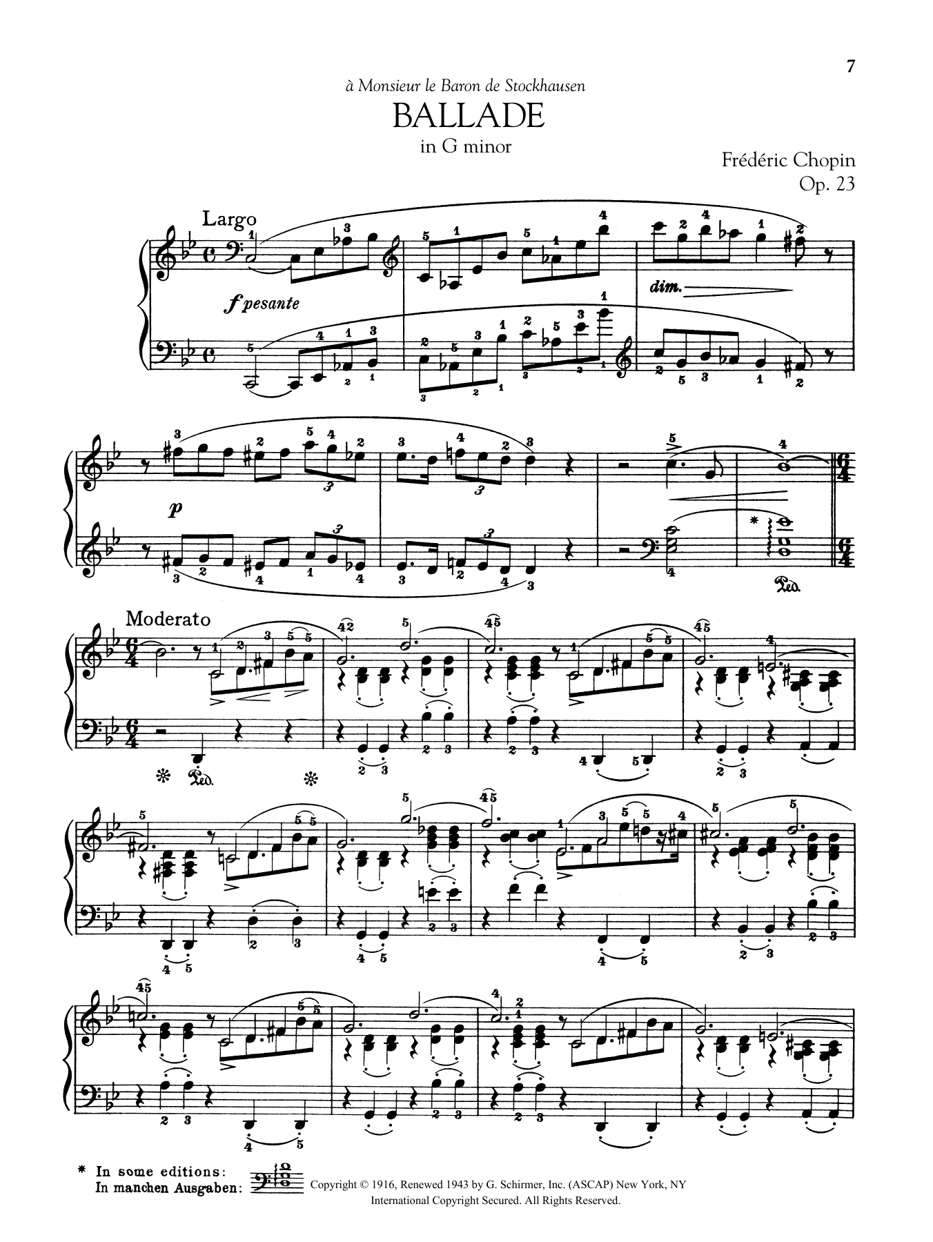 Ballade in G minor, Op. 23 (Piano Solo) von Frdric Chopin