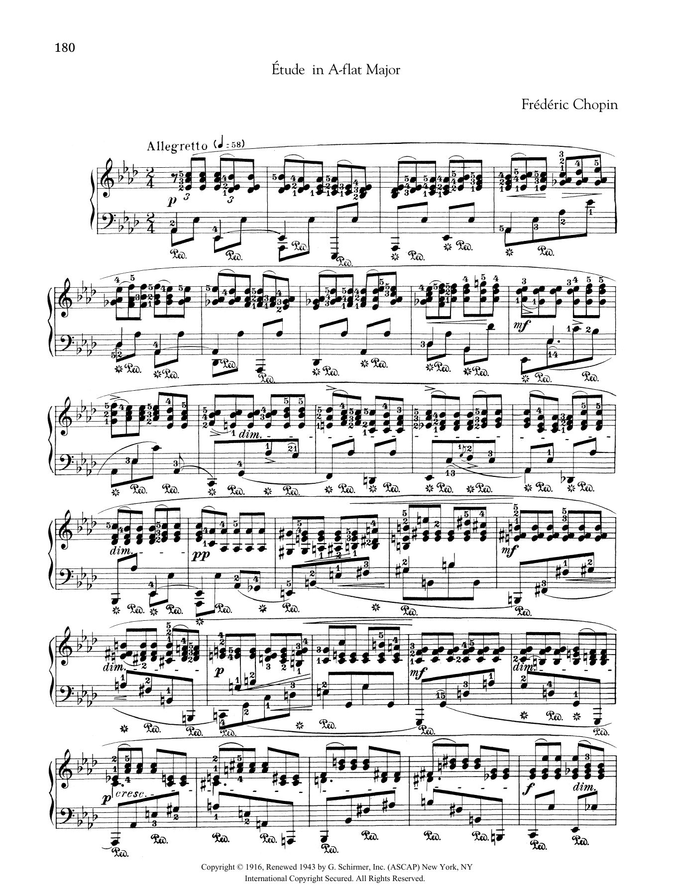 Etude in A-flat Major, from Trois Nouvelles Etudes from Methode des methodes de piano (Piano Solo) von Frdric Chopin