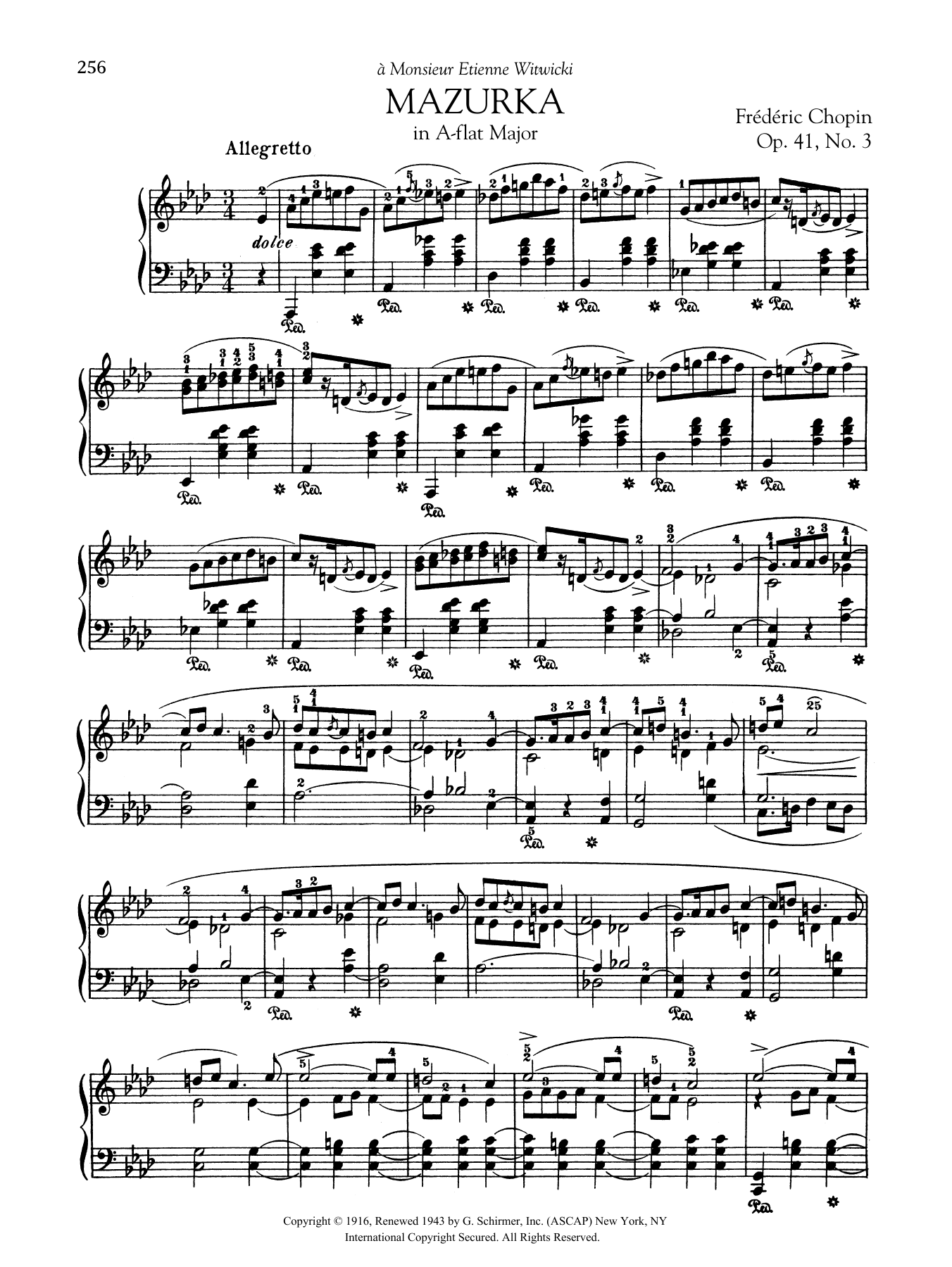 Mazurka in A-flat Major, Op. 41, No. 3 (Piano Solo) von Frdric Chopin