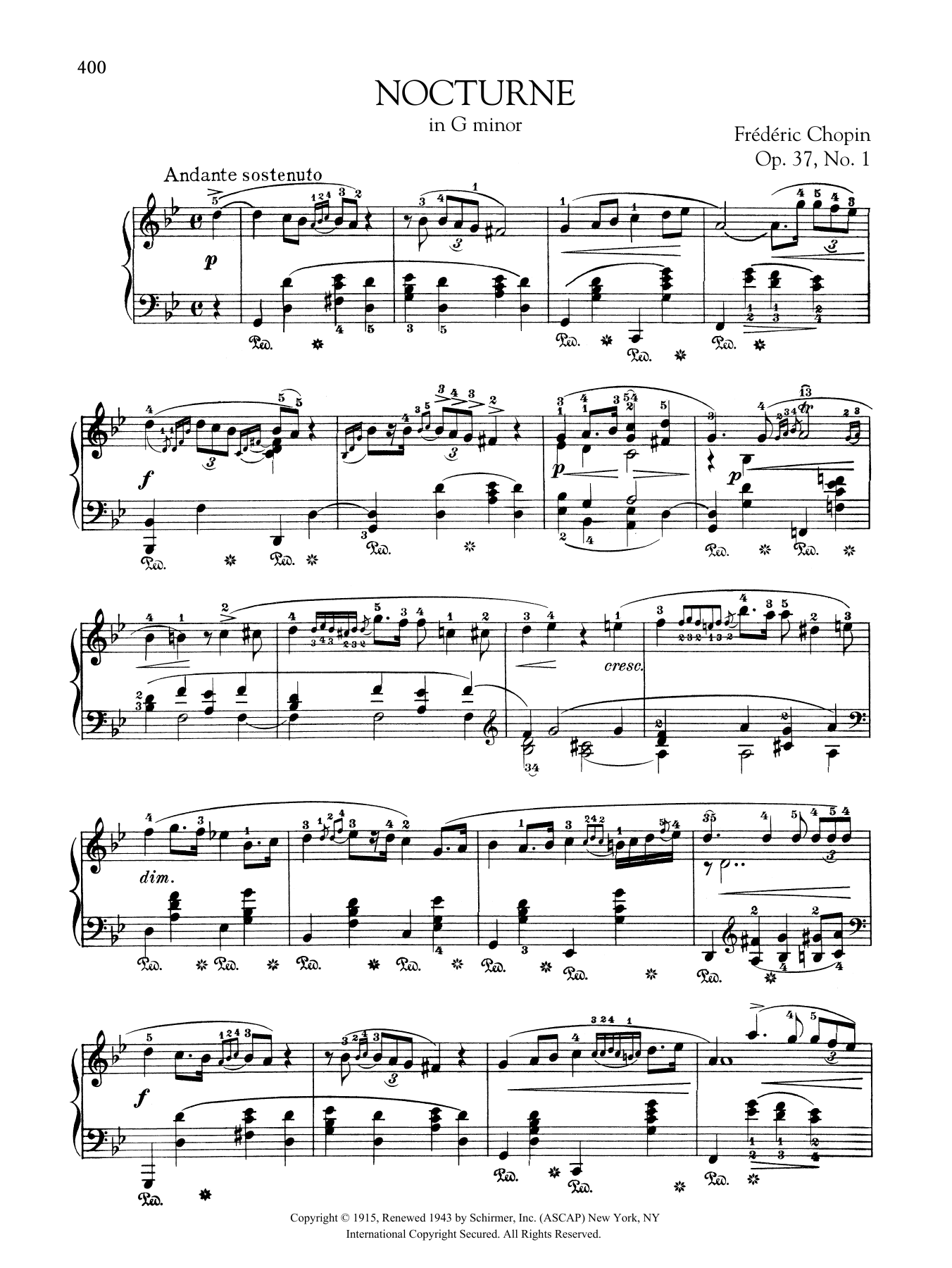 Nocturne in G minor, Op. 37, No. 1 (Piano Solo) von Frdric Chopin