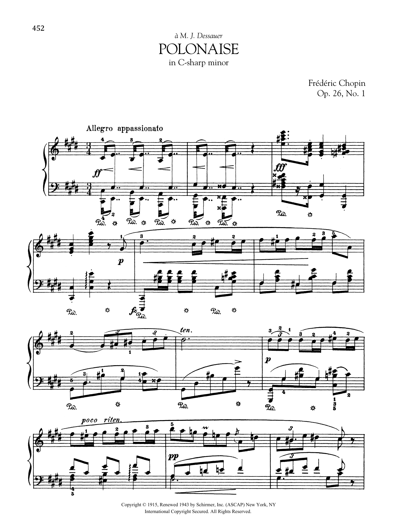 Polonaise in C-sharp minor, Op. 26, No. 1 (Piano Solo) von Frdric Chopin