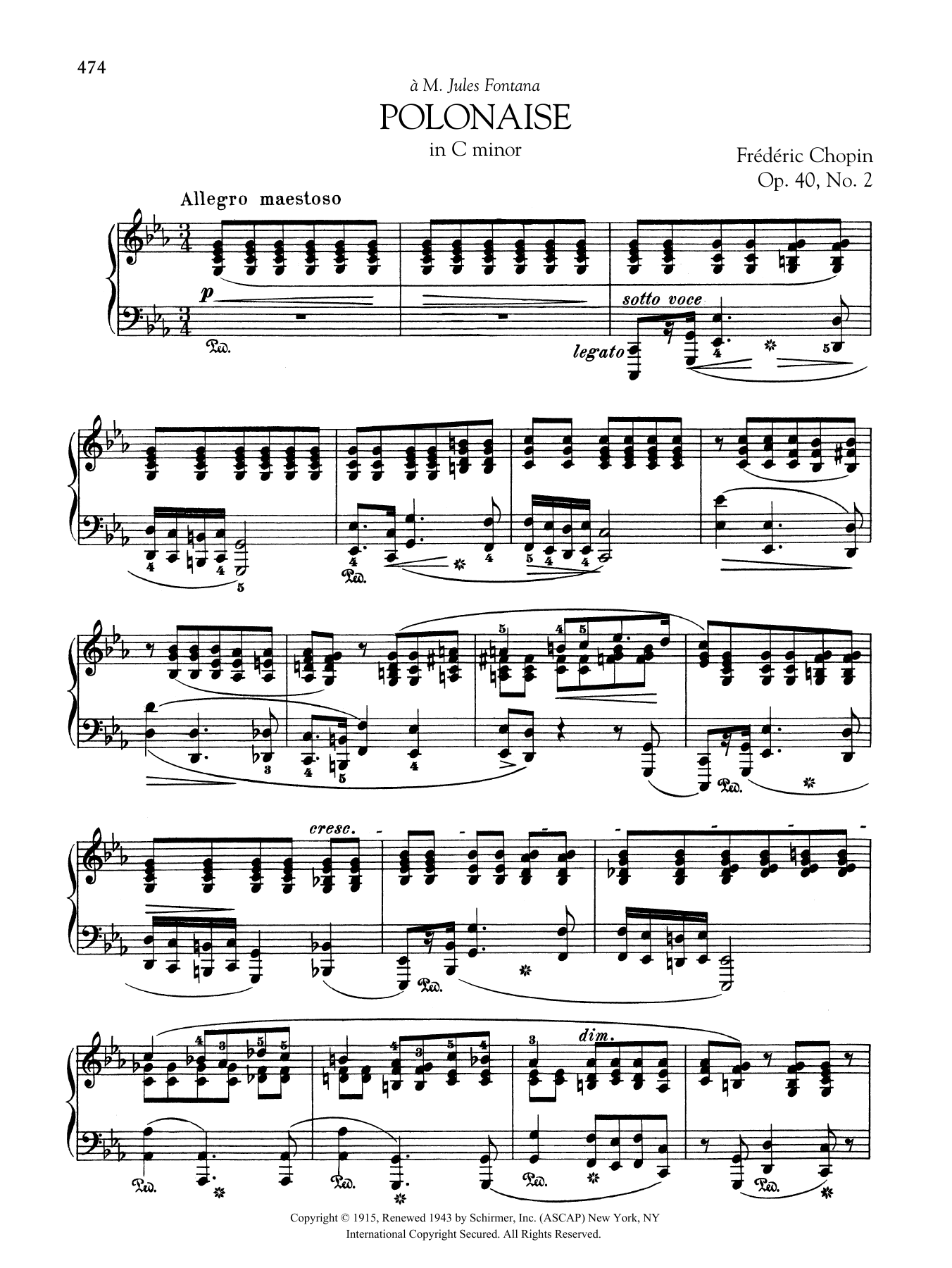 Polonaise in C minor, Op. 40, No. 2 (Piano Solo) von Frdric Chopin