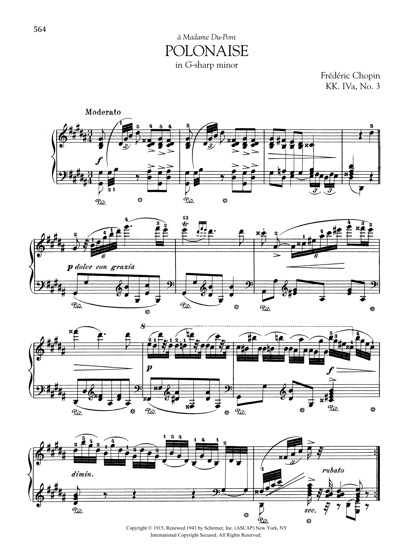 Polonaise in G-sharp minor, KK. IVa, No. 3 (Piano Solo) von Frdric Chopin