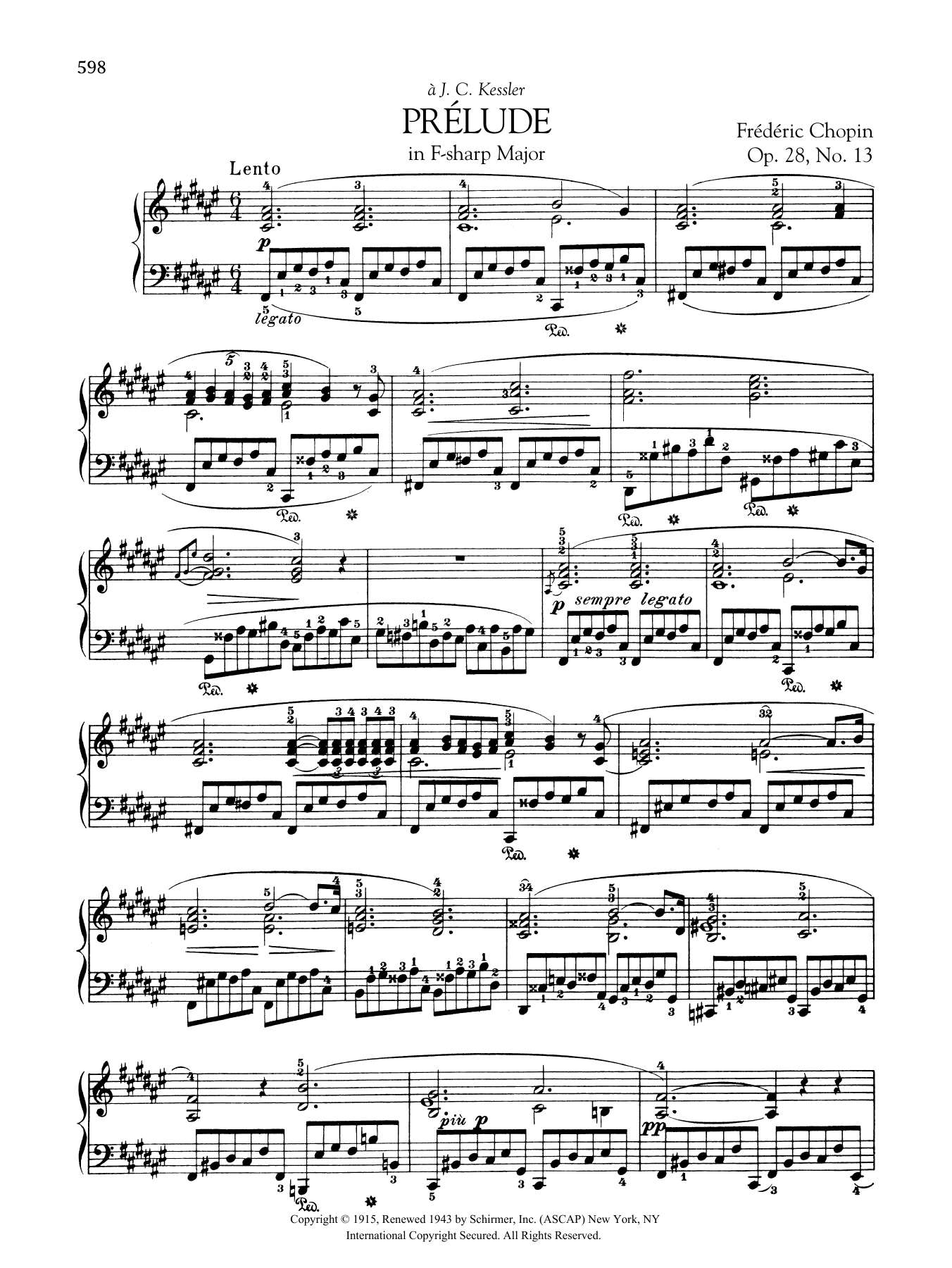 Prlude in F-sharp Major, Op. 28, No. 13 (Piano Solo) von Frdric Chopin