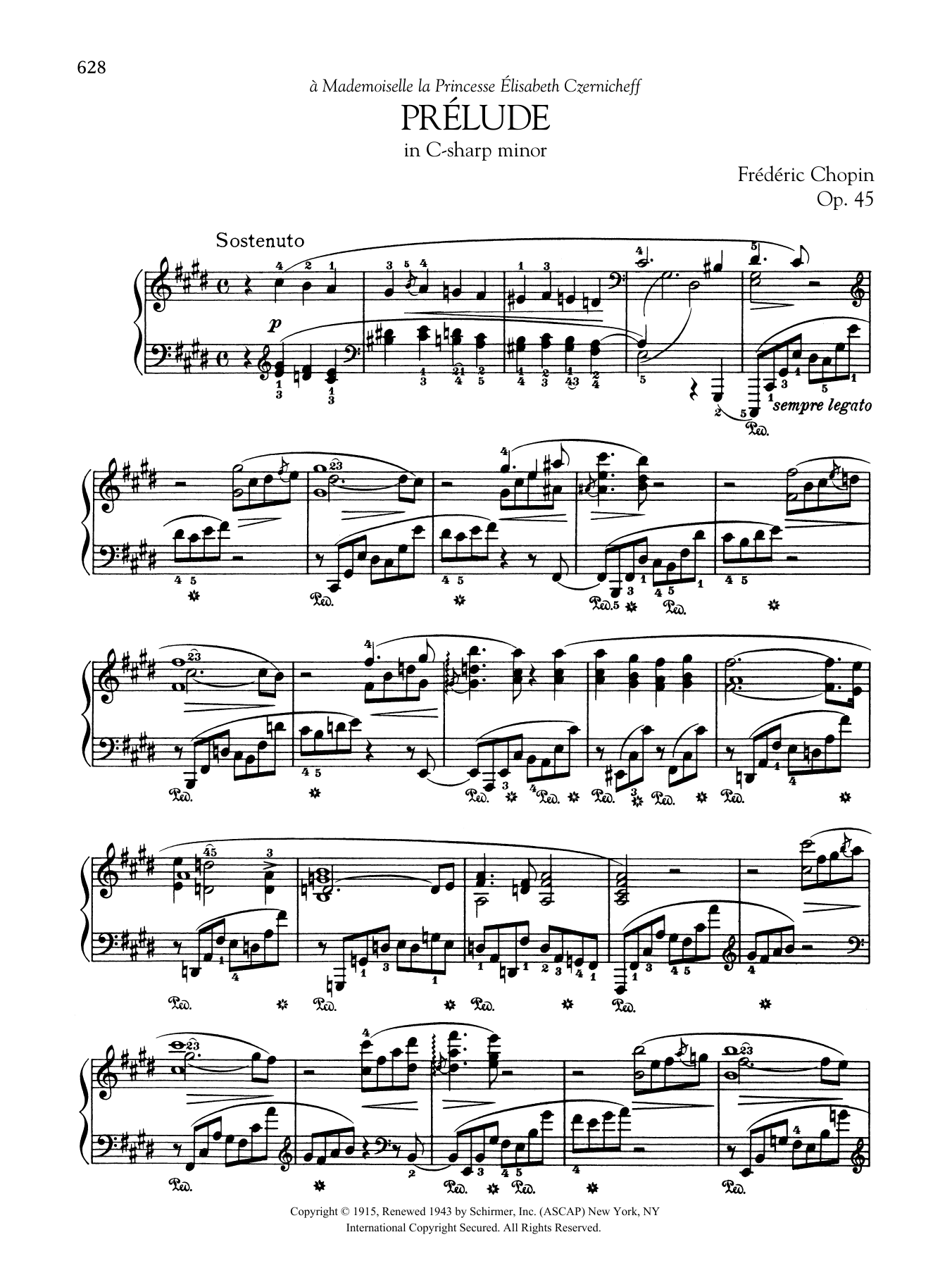 Prlude in C-sharp minor, Op. 45 (Piano Solo) von Frdric Chopin