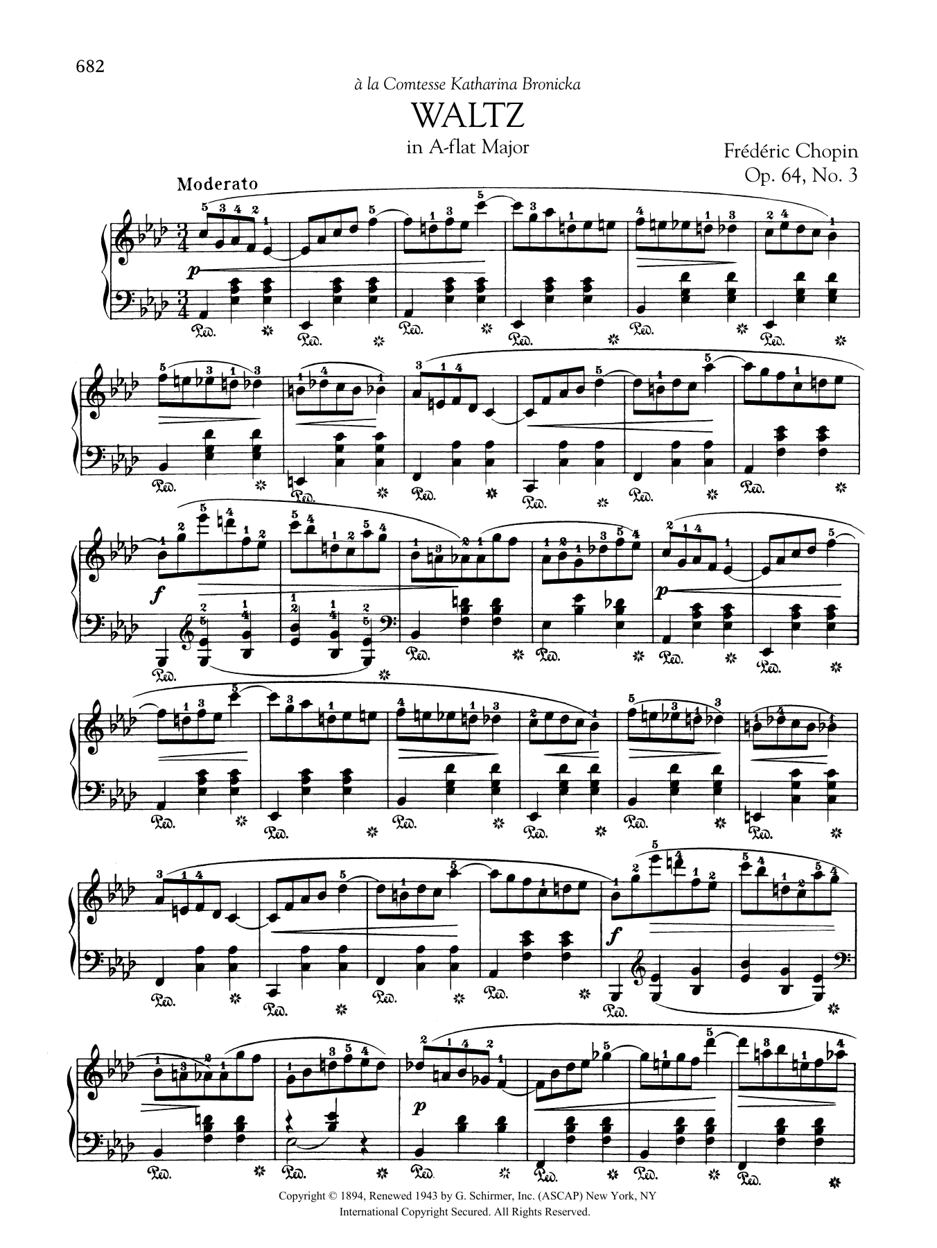 Waltz in A-flat Major, Op 64, No. 3 (Piano Solo) von Frdric Chopin