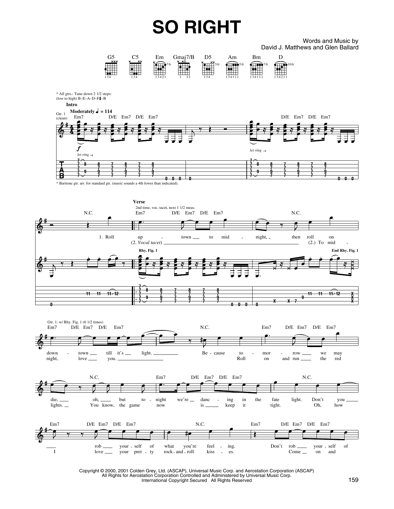 So Right (Guitar Tab) von Dave Matthews Band