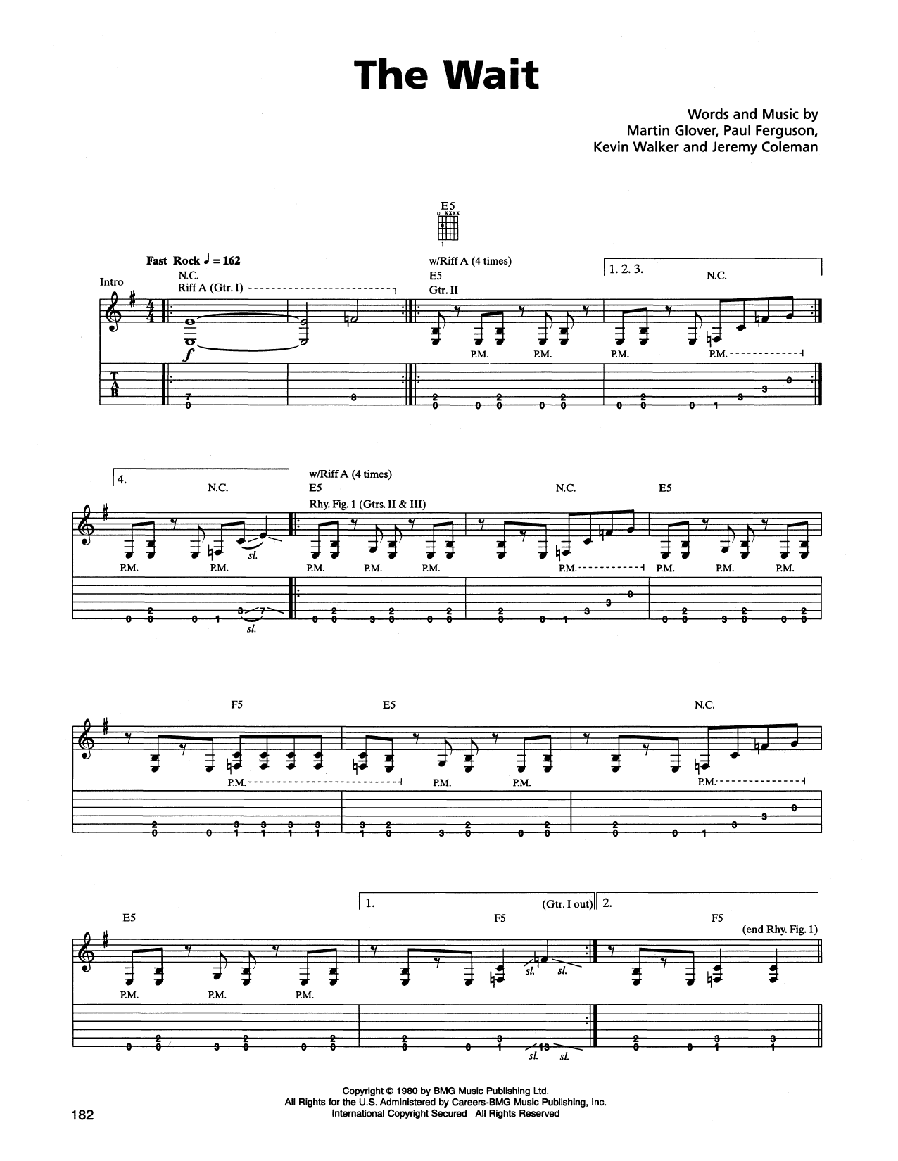 The Wait (Guitar Tab) von Metallica