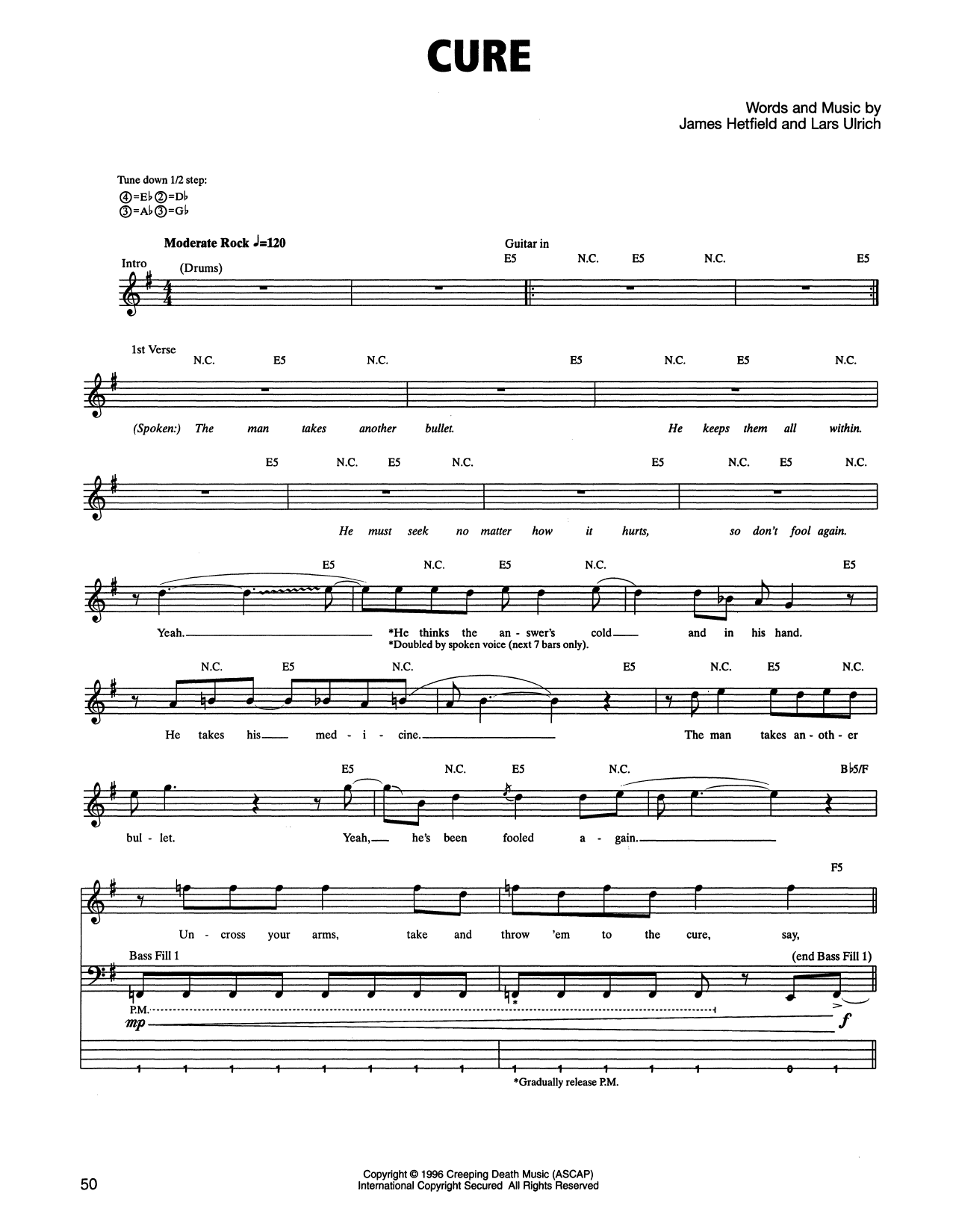 Cure (Bass Guitar Tab) von Metallica