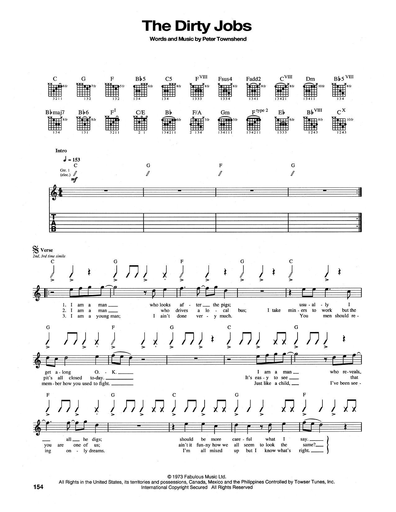 The Dirty Jobs (Guitar Tab) von The Who