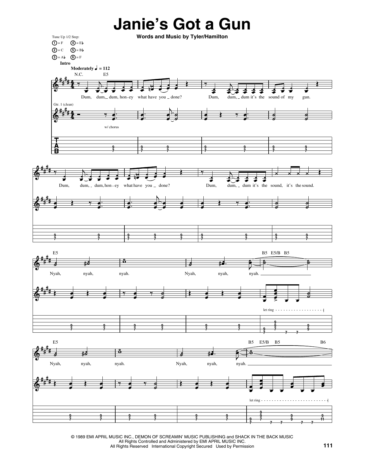 Janie's Got A Gun (Guitar Tab) von Aerosmith