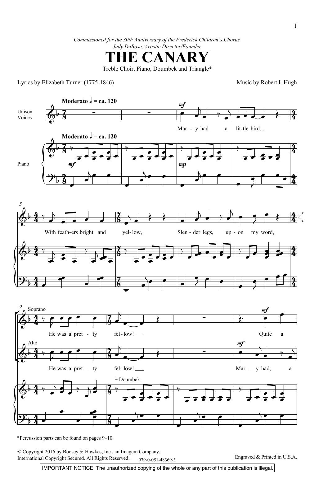 The Canary (2-Part Choir) von Robert Hugh
