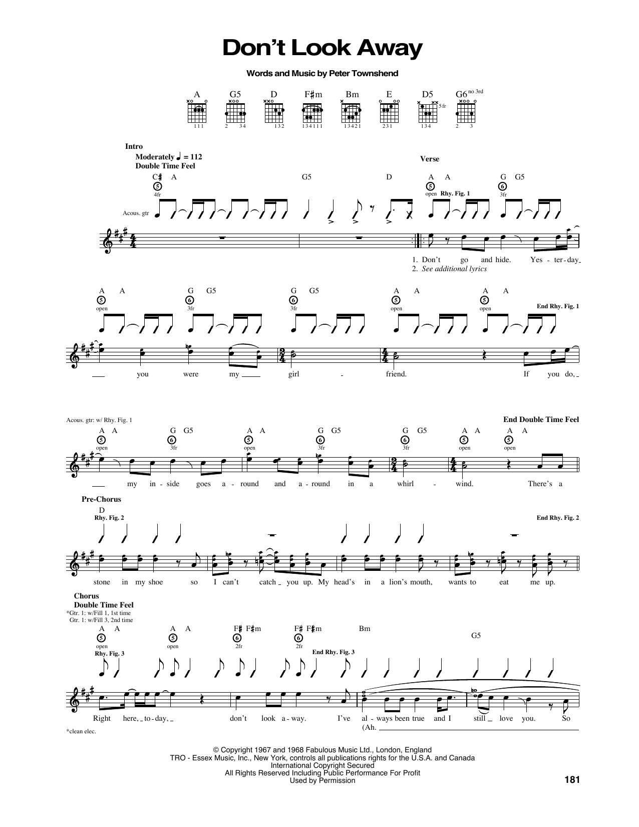 Don't Look Away (Guitar Tab) von The Who