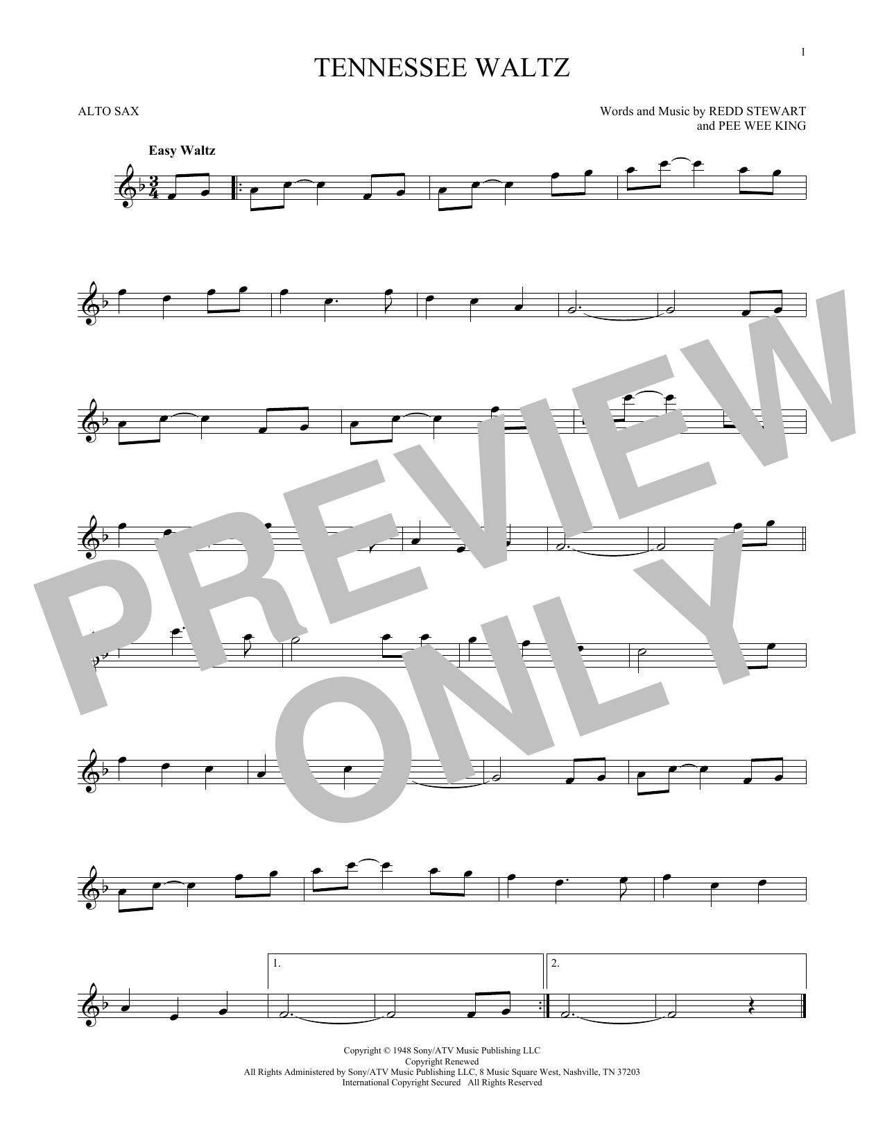Tennessee Waltz (Alto Sax Solo) von Pee Wee King