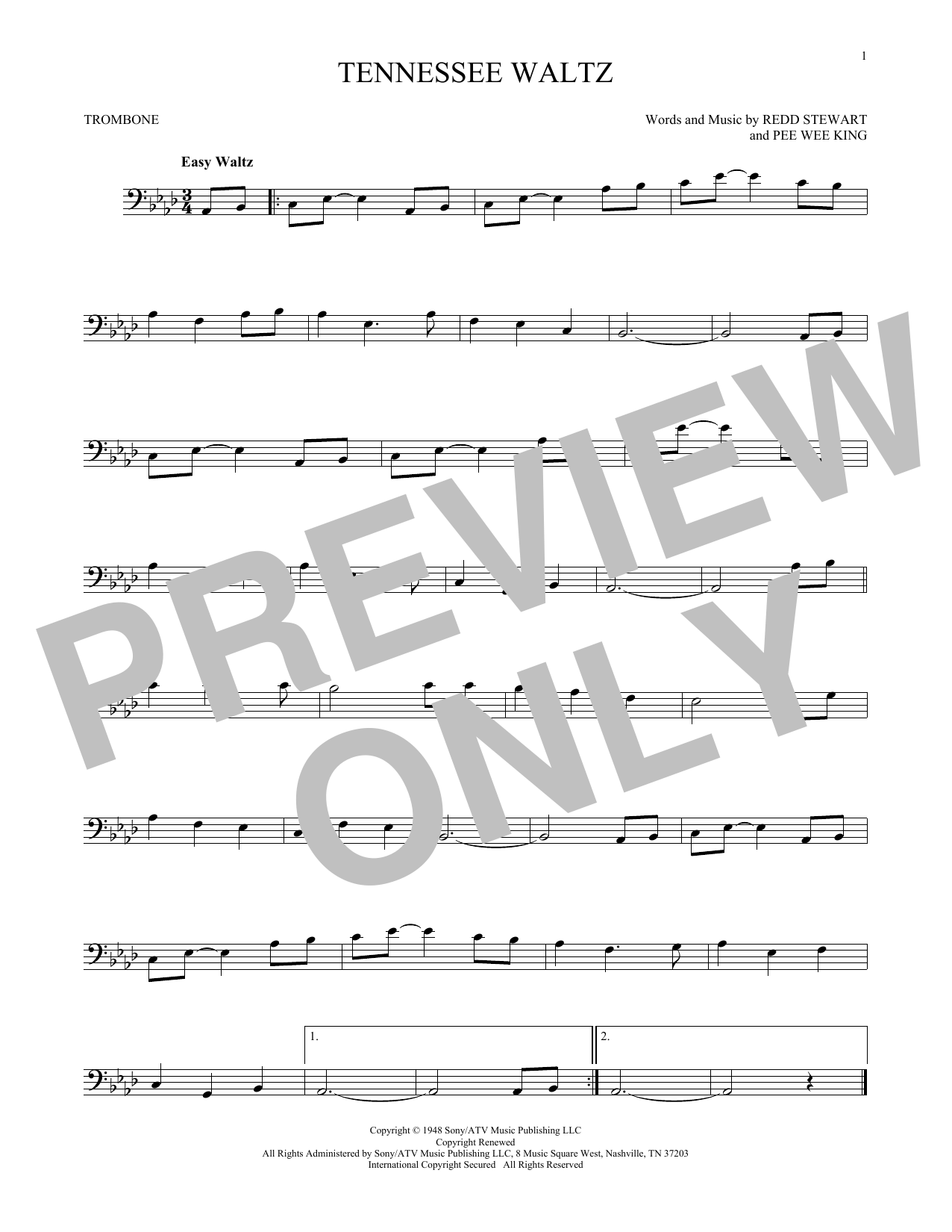 Tennessee Waltz (Trombone Solo) von Pee Wee King