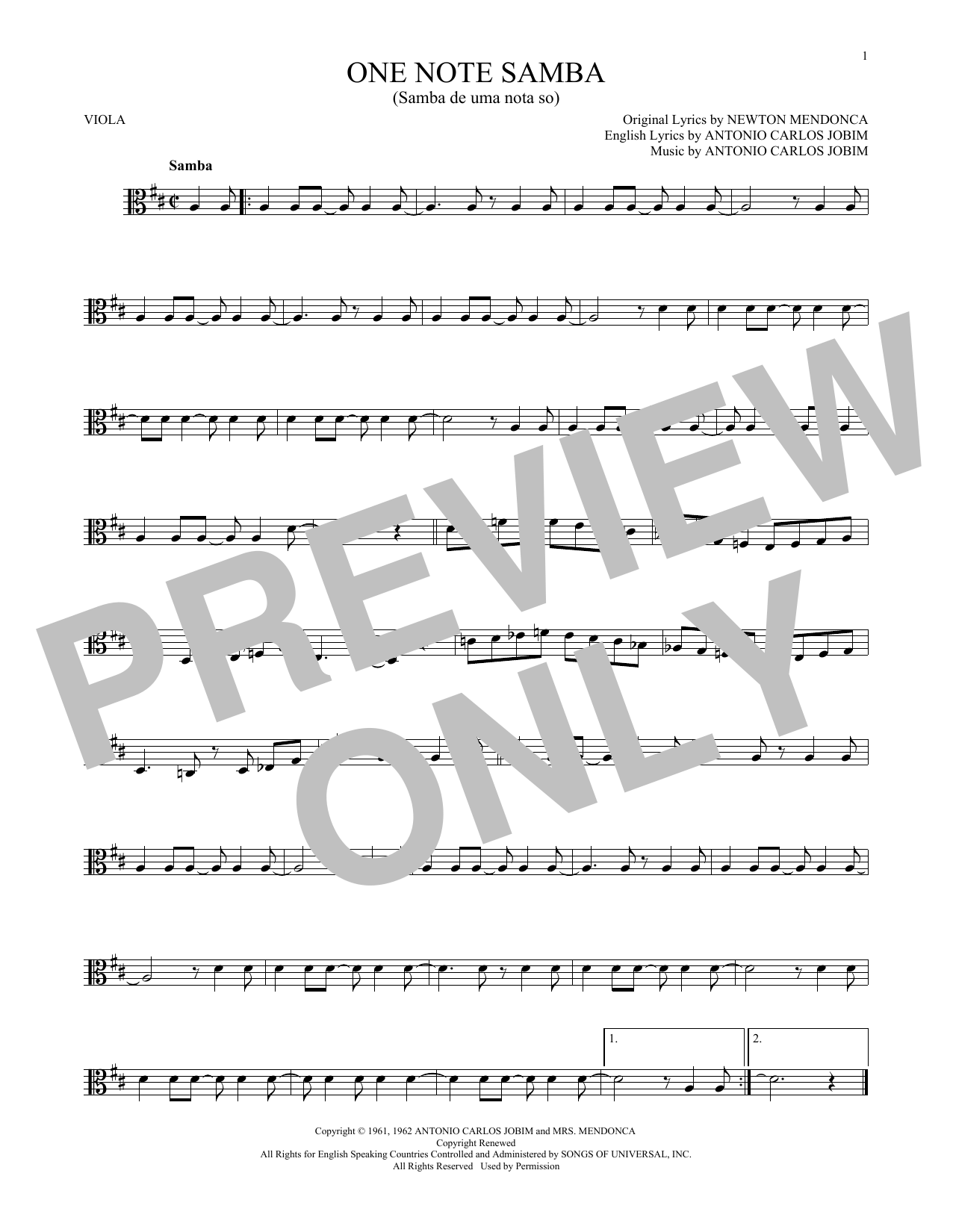 One Note Samba (Samba De Uma Nota So) (Viola Solo) von Antonio Carlos Jobim