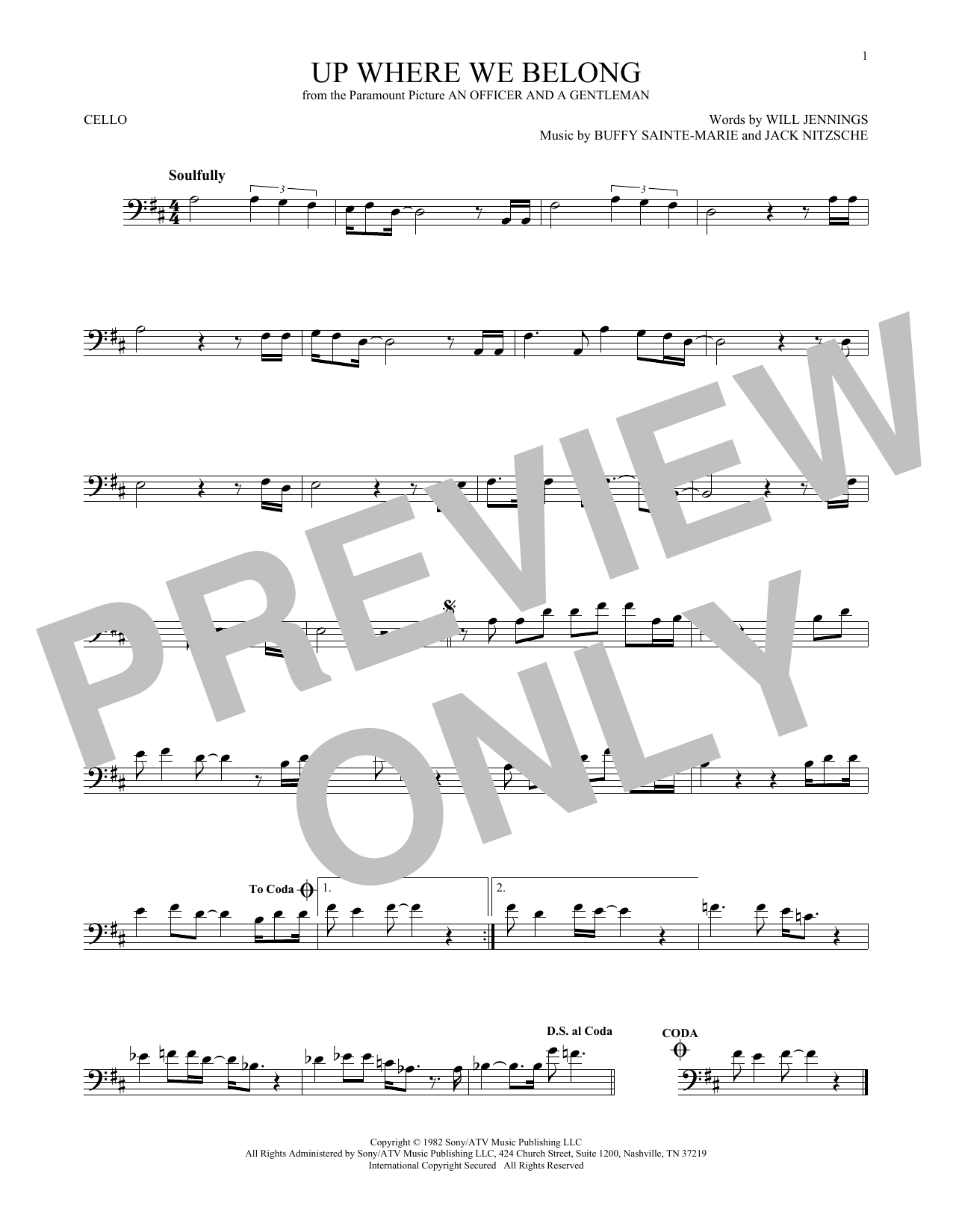 Up Where We Belong (Cello Solo) von Joe Cocker & Jennifer Warnes