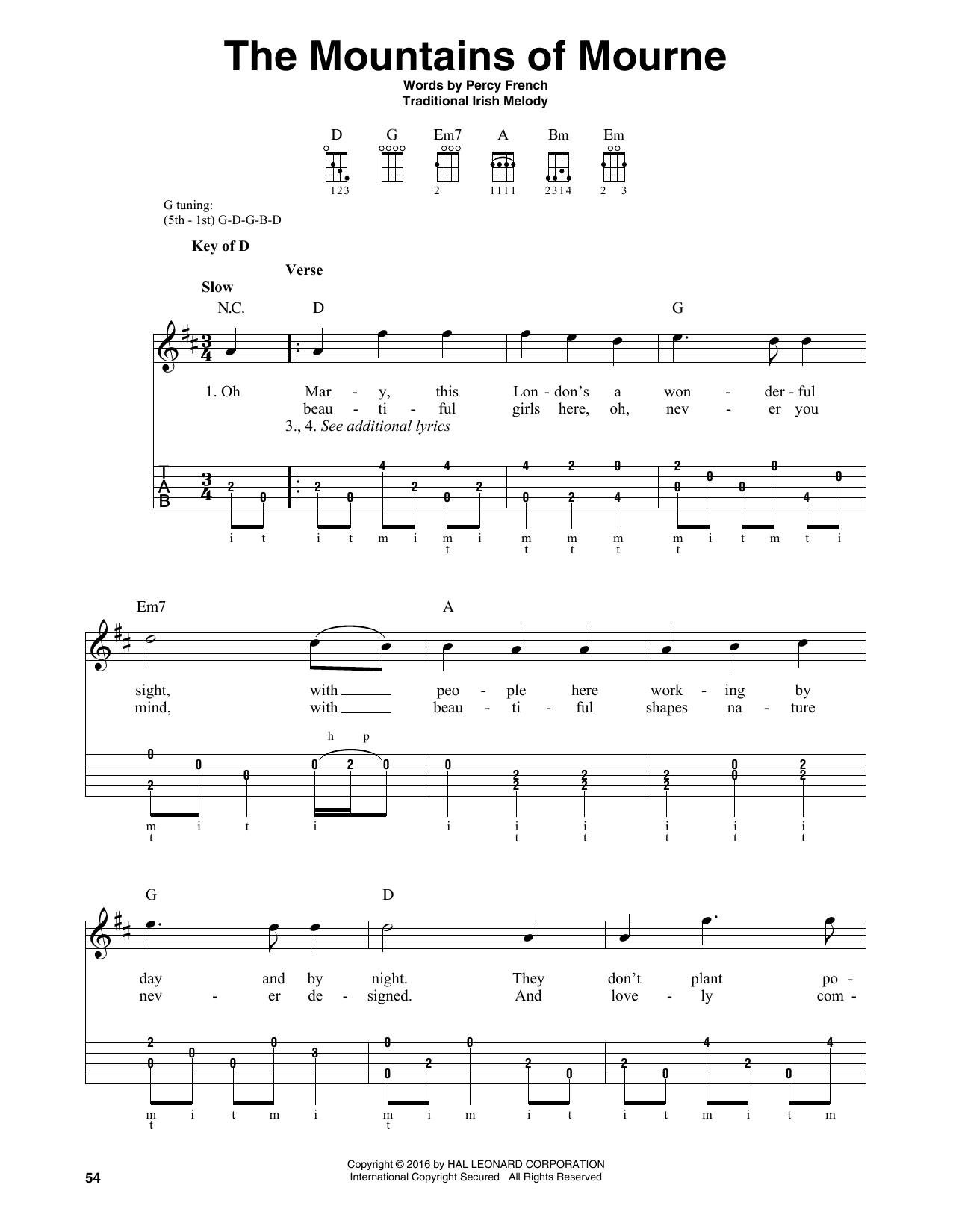 The Mountains Of Mourne (Banjo Tab) von Irish Folksong