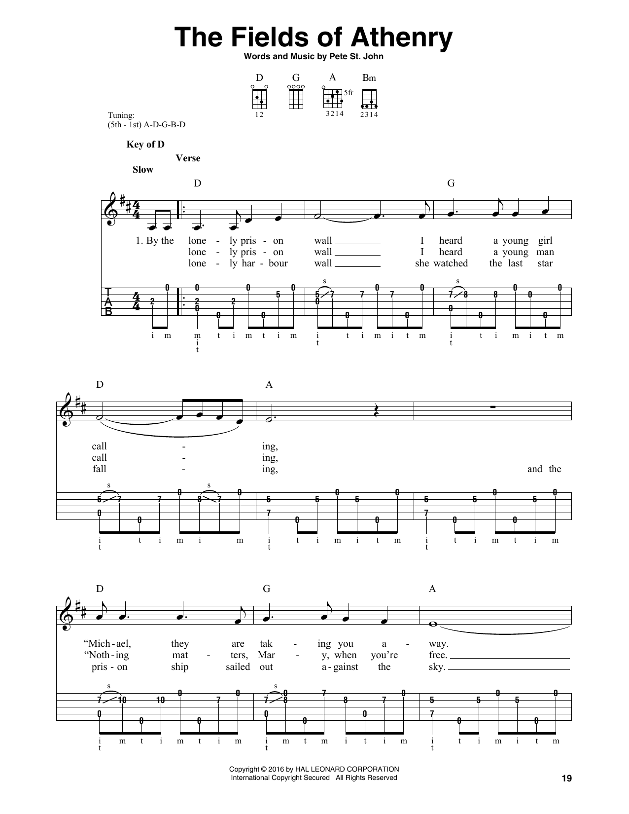 The Fields Of Athenry (Banjo Tab) von Pete St. John