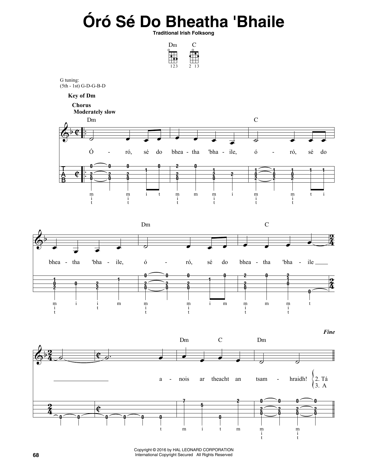 Oro Se Do Bheatha Bhaile (Banjo Tab) von Traditional Irish Folk Song