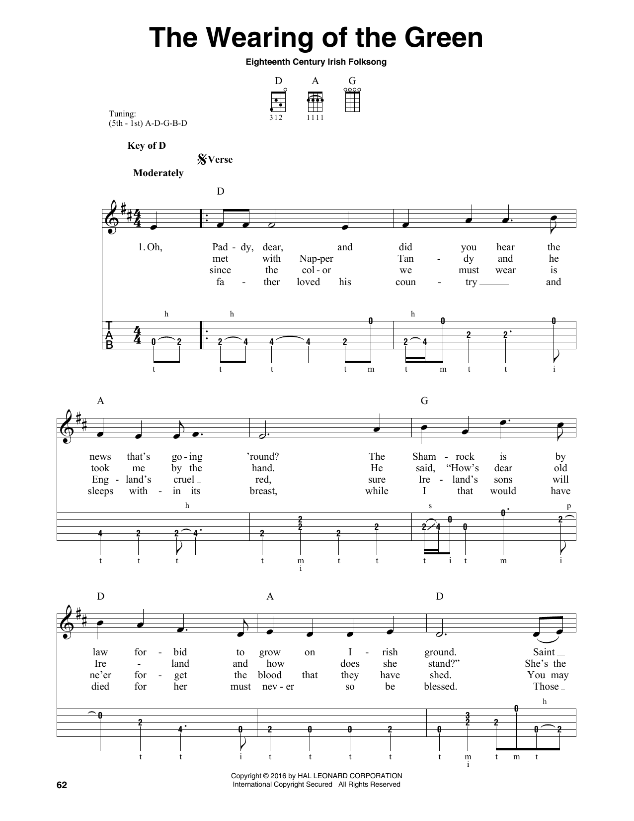 The Wearing Of The Green (Banjo Tab) von Irish Folksong