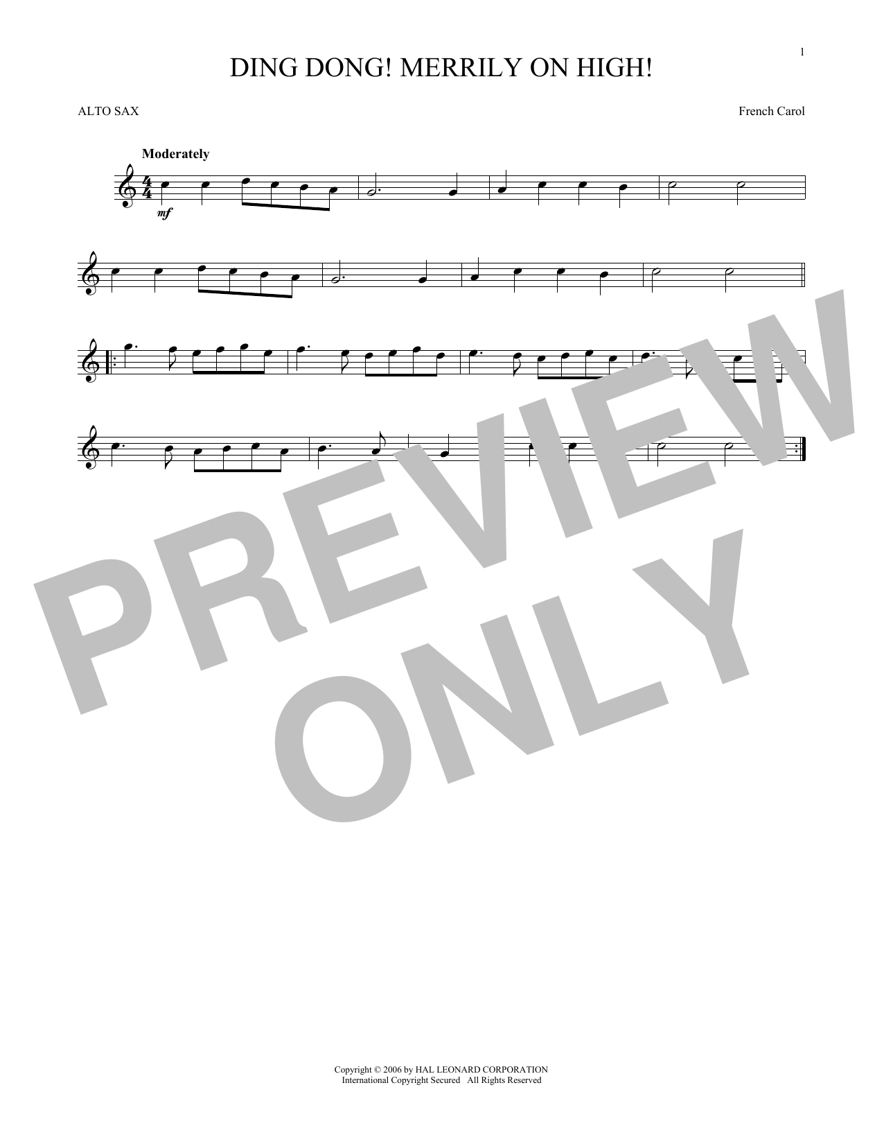 Ding Dong! Merrily On High! (Alto Sax Solo) von French Carol