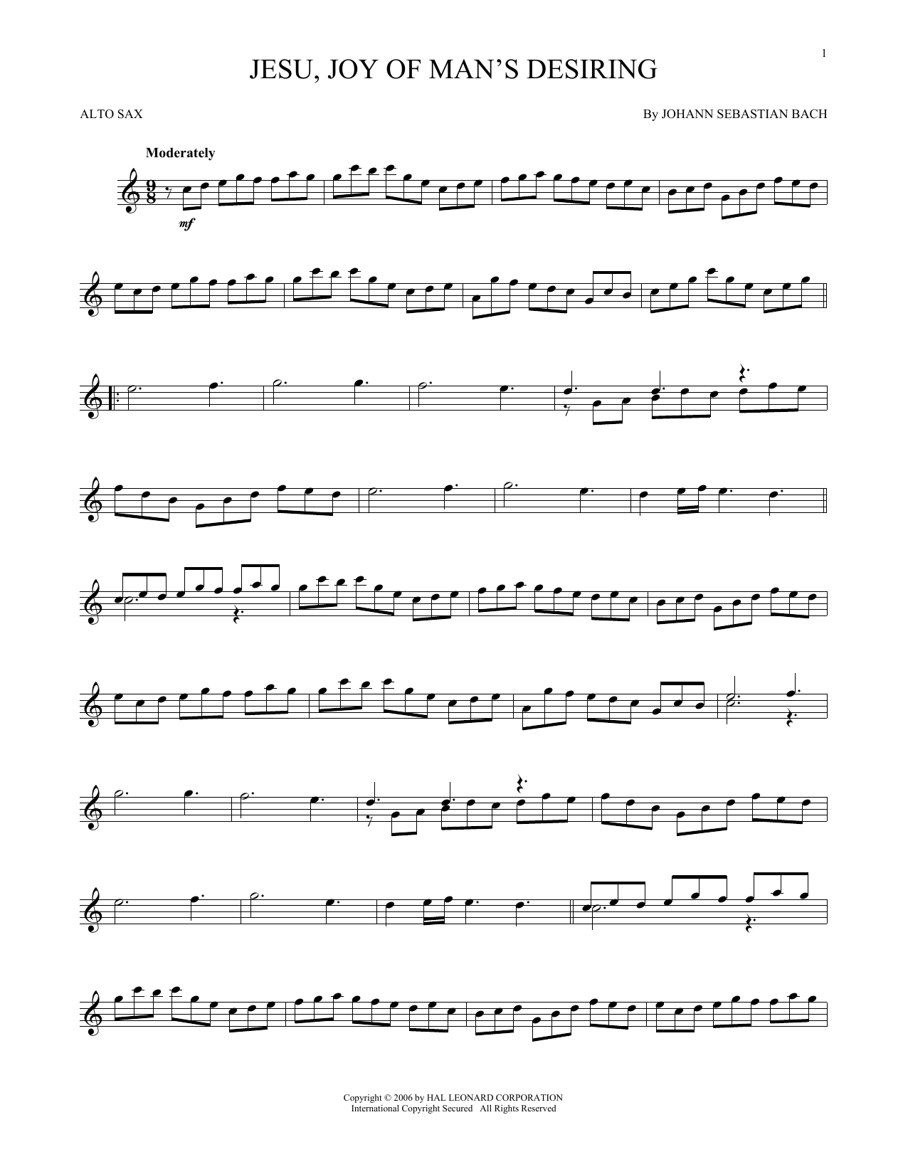 Jesu, Joy Of Man's Desiring (Alto Sax Solo) von Johann Sebastian Bach