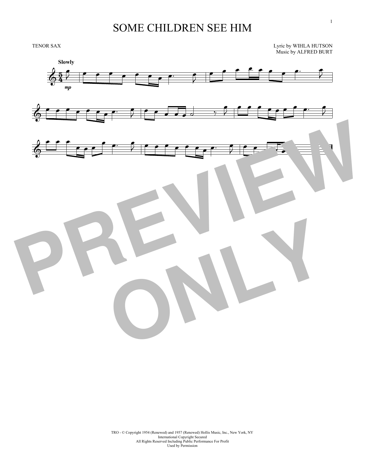 Some Children See Him (Tenor Sax Solo) von Alfred Burt