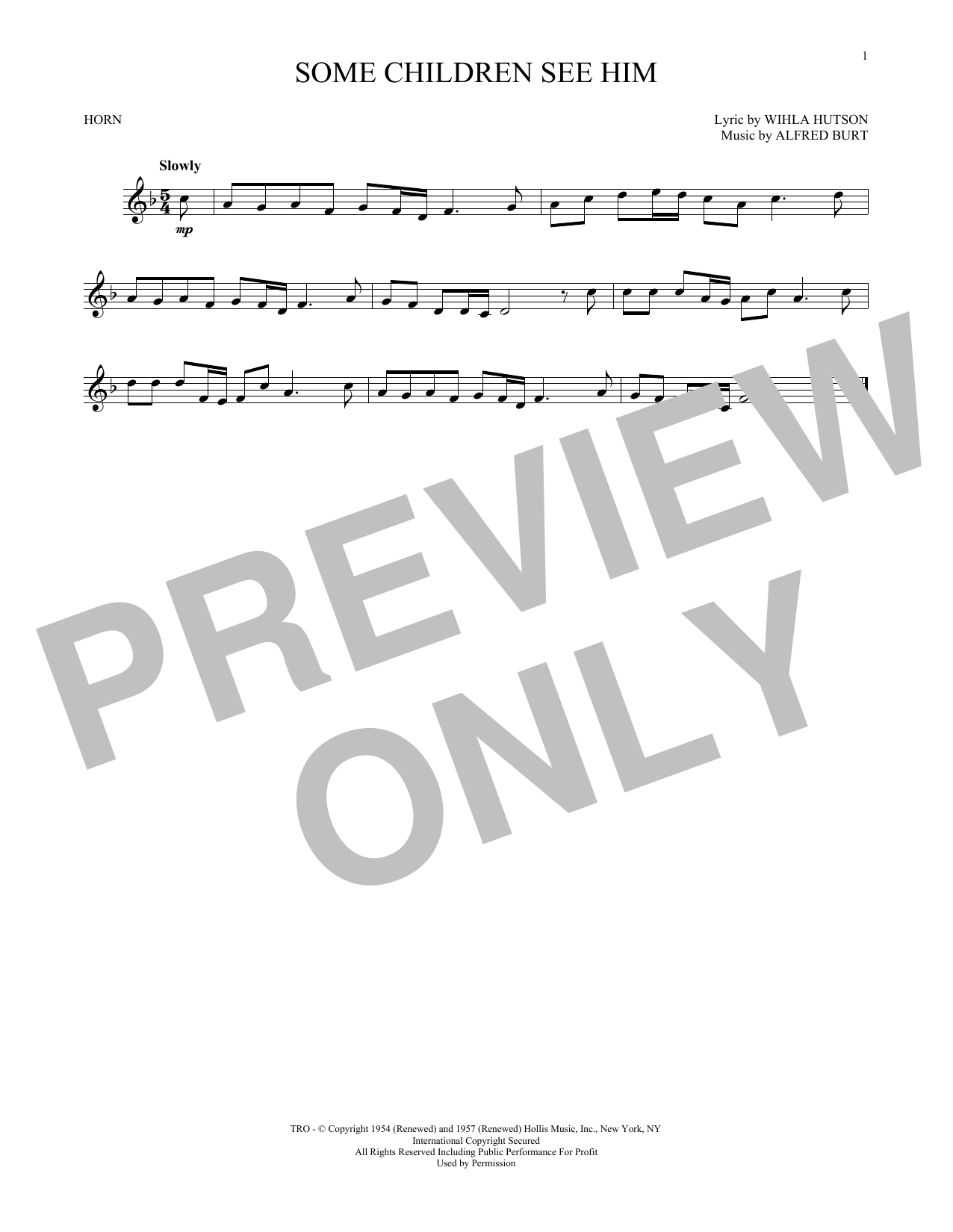 Some Children See Him (French Horn Solo) von Alfred Burt