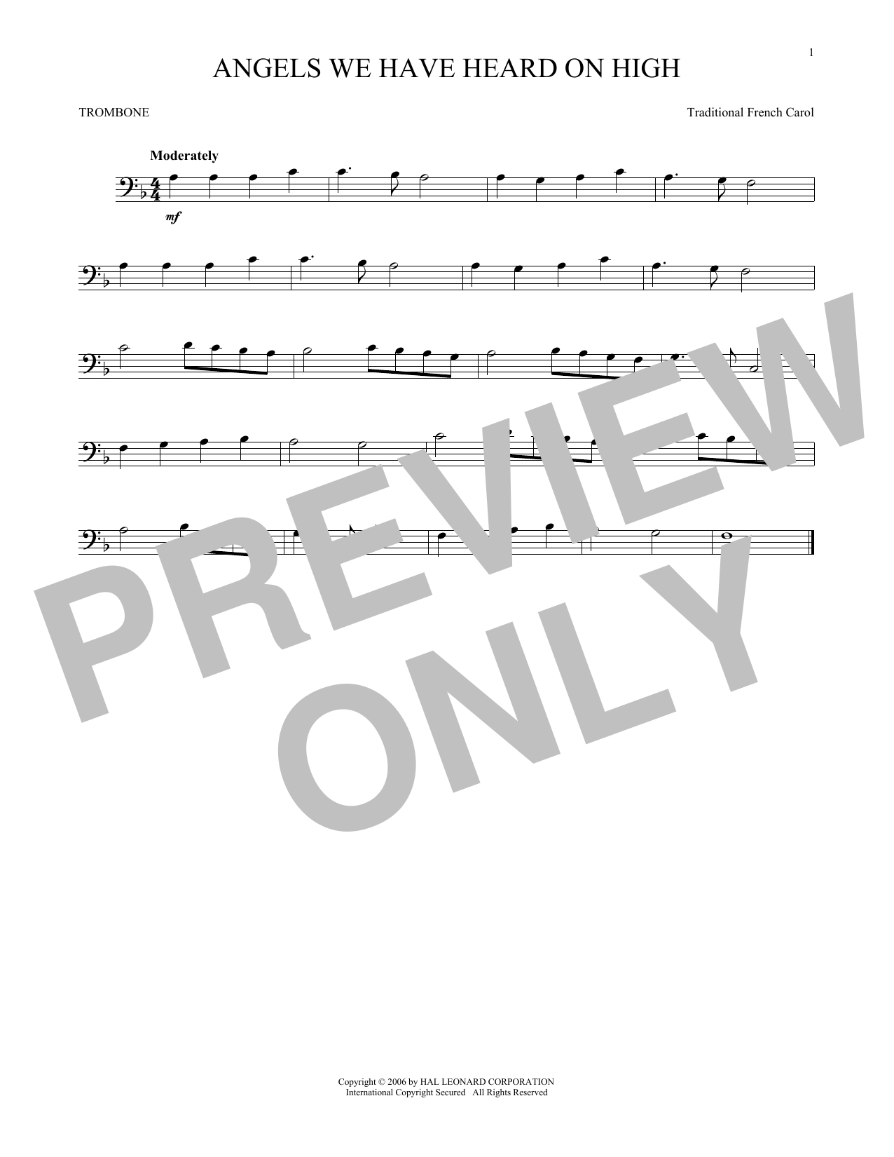 Angels We Have Heard On High (Trombone Solo) von Traditional French Carol