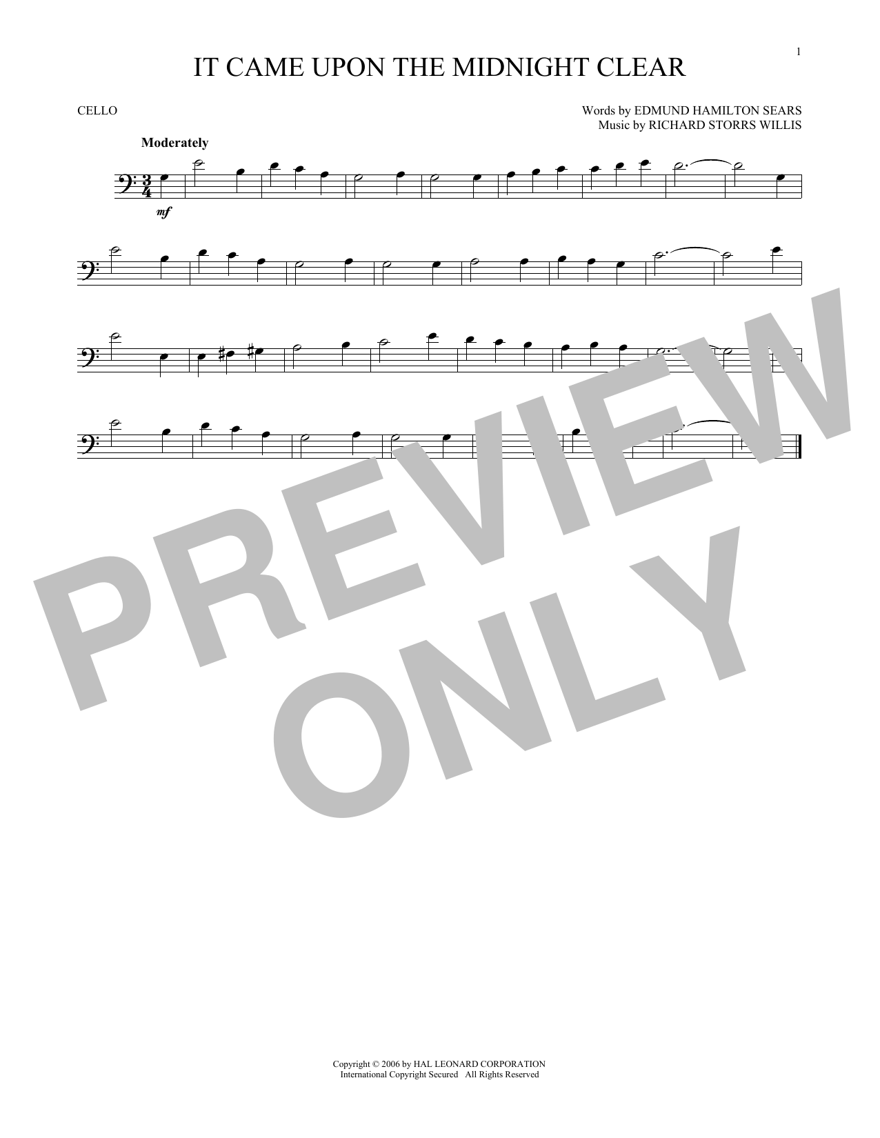 It Came Upon The Midnight Clear (Cello Solo) von Edmund Hamilton Sears