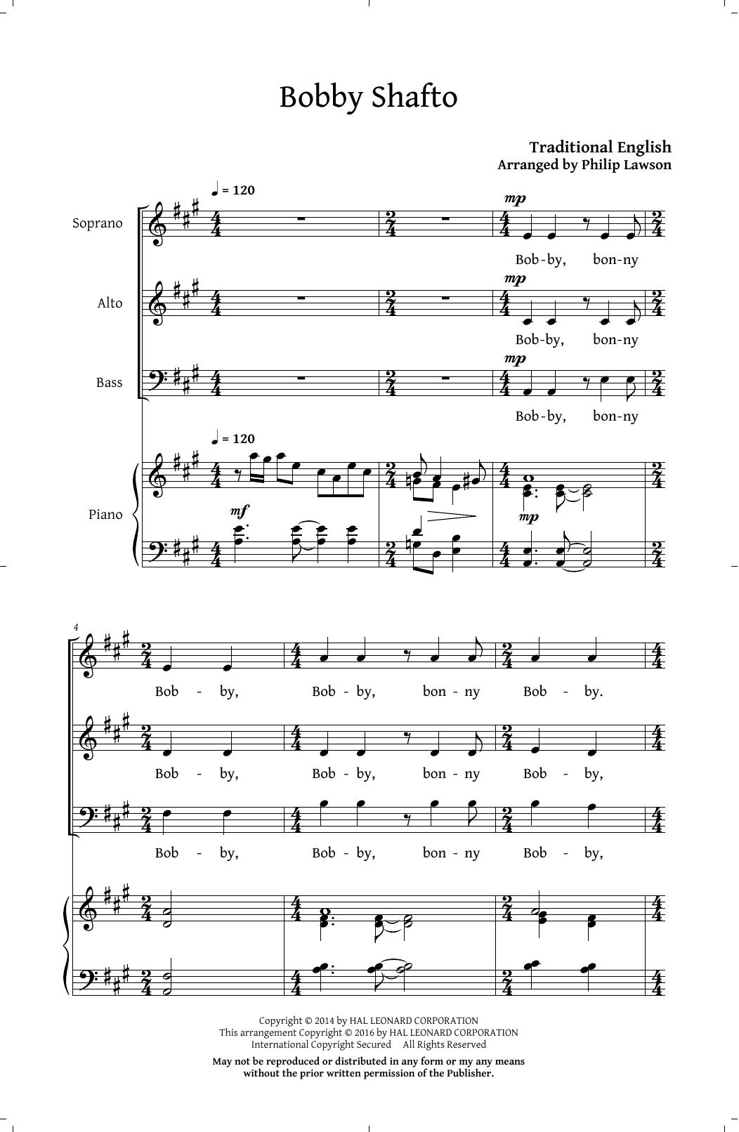 Bobby Shafto (SAB Choir) von Philip Lawson