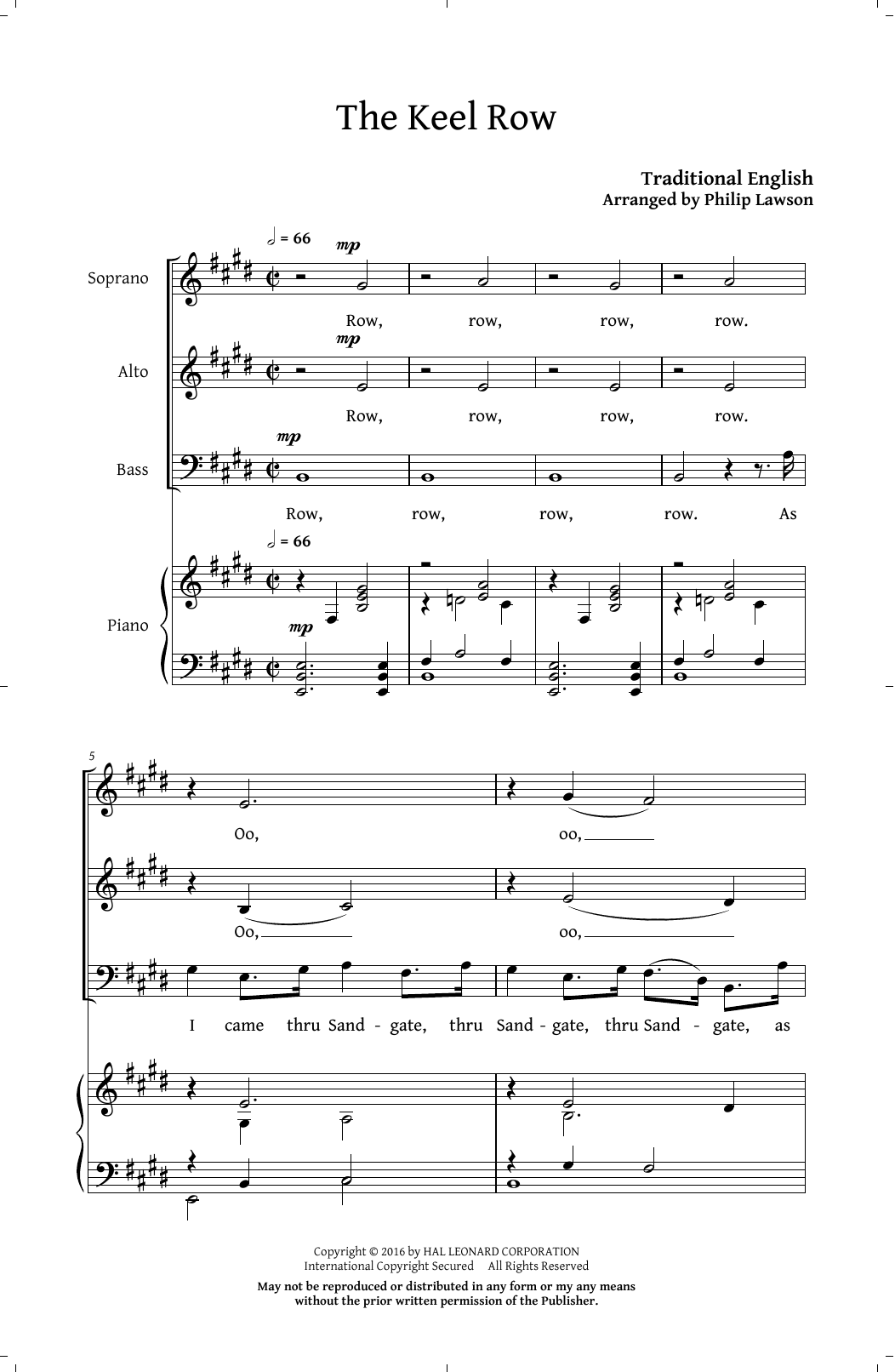 The Keel Row (SAB Choir) von Philip Lawson