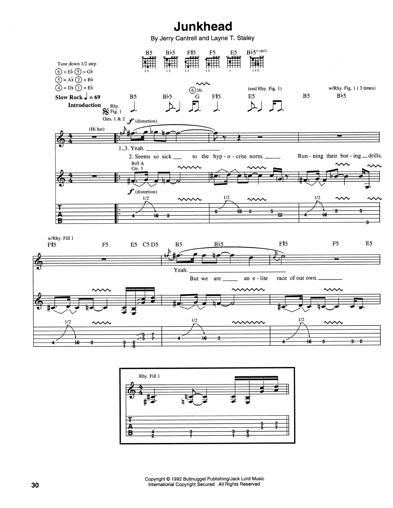 Junkhead (Guitar Tab) von Alice In Chains